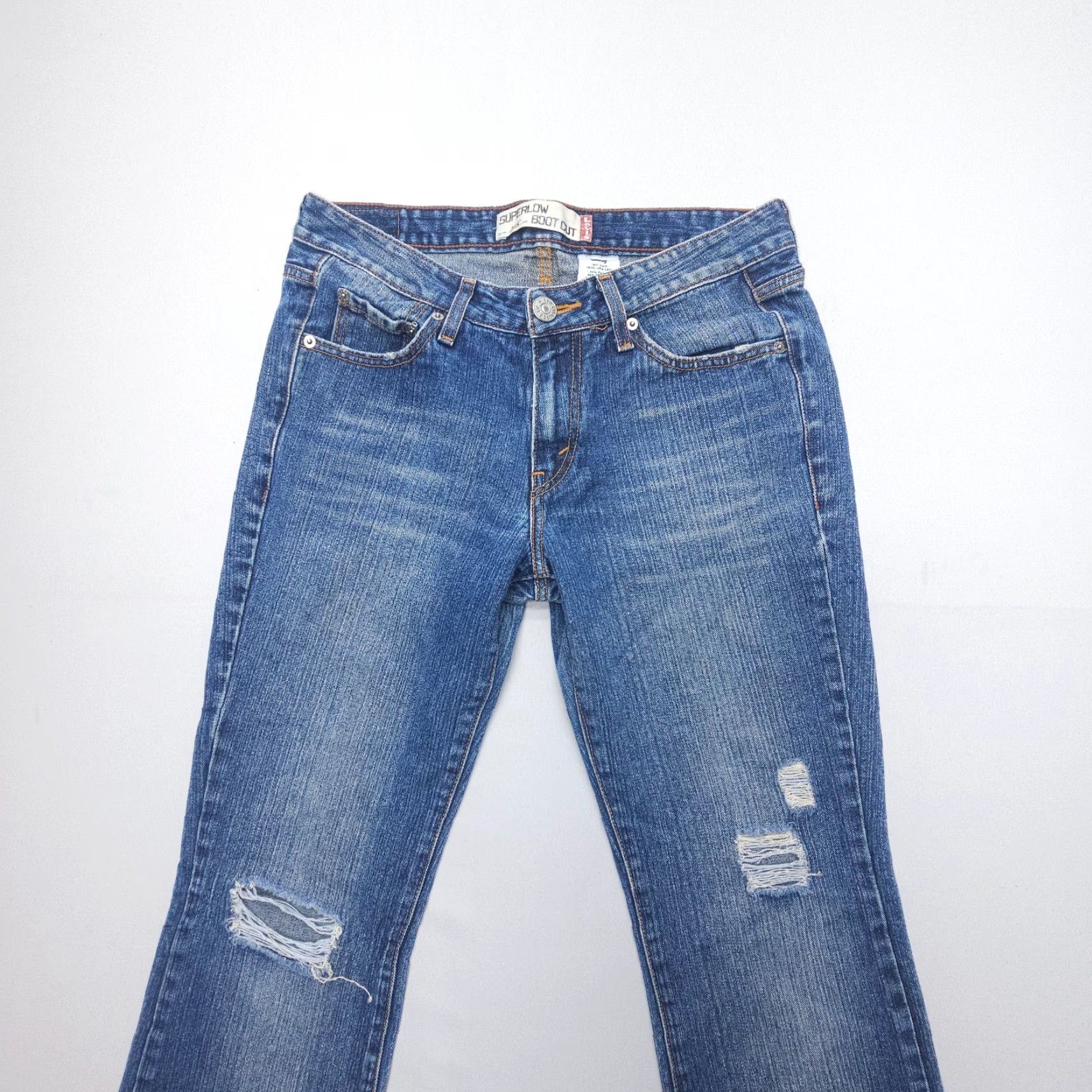 Levi's VINTAGE Levi’s Jeans Bootcut Womens 90s Dark Blue Levi's 518 Juniors 11 Denim 30in Inseam 5-Pocket Shirt? Size 32" / US 10 / IT 46 - 3 Thumbnail