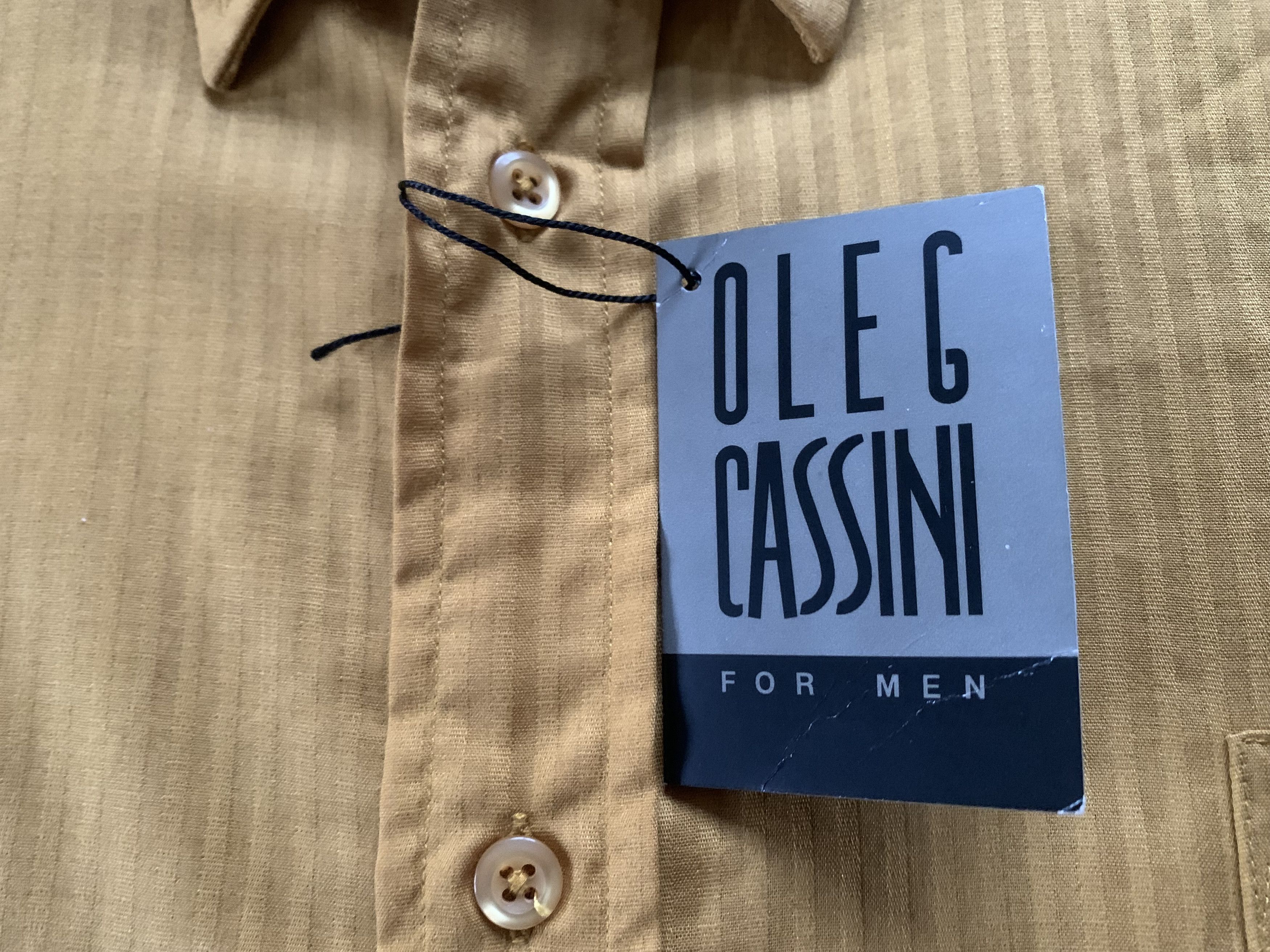 Oleg Cassini Oleg Cassini Mustard Textured Dress Shirt Size US XXL / EU 58 / 5 - 5 Thumbnail