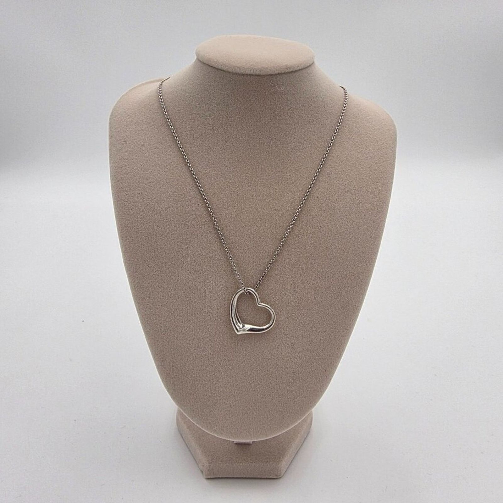 Tiffany & Co. Elsa Peretti Tiffany & Co Sterling Silver Heart Necklace Size ONE SIZE - 1 Thumbnail