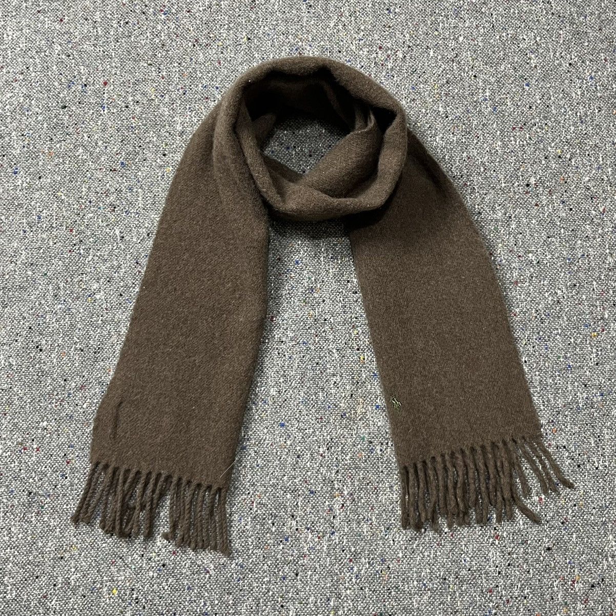 Ralph Lauren Vintage Ralph Lauren Brown Heather “Lamb Wool Scarf” Size ONE SIZE - 8 Thumbnail