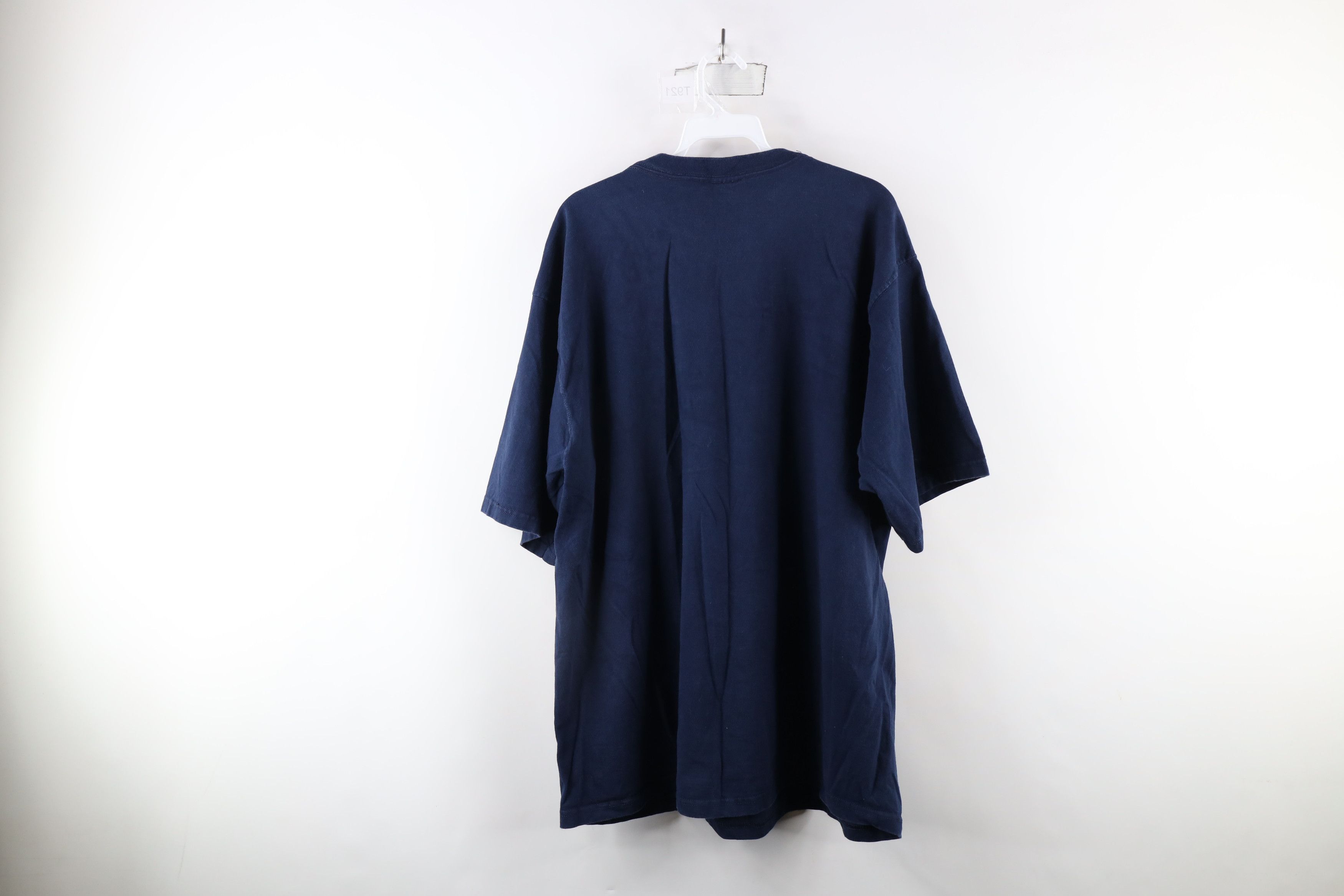 Vintage Vintage 90s Streetwear Heavyweight Cotton T-Shirt Navy Blue Size US XL / EU 56 / 4 - 8 Thumbnail