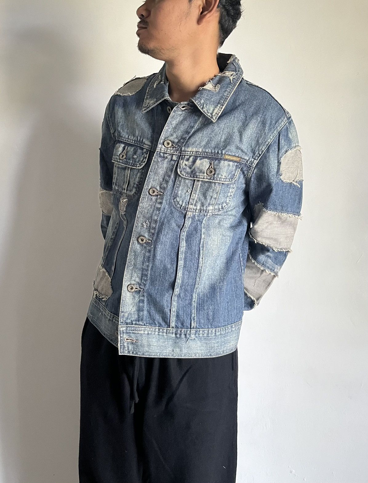 Dolce & Gabbana AW04 Dolce & Gabbana Reconstructed Denim Jacket Size US L / EU 52-54 / 3 - 3 Thumbnail