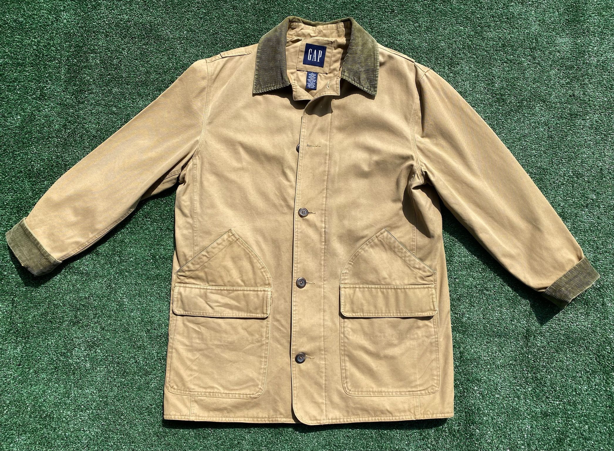 Gap Y2K GAP Barn Corduroy Collar Quilt Lined Canvas Jacket XL Size US XL / EU 56 / 4 - 1 Thumbnail