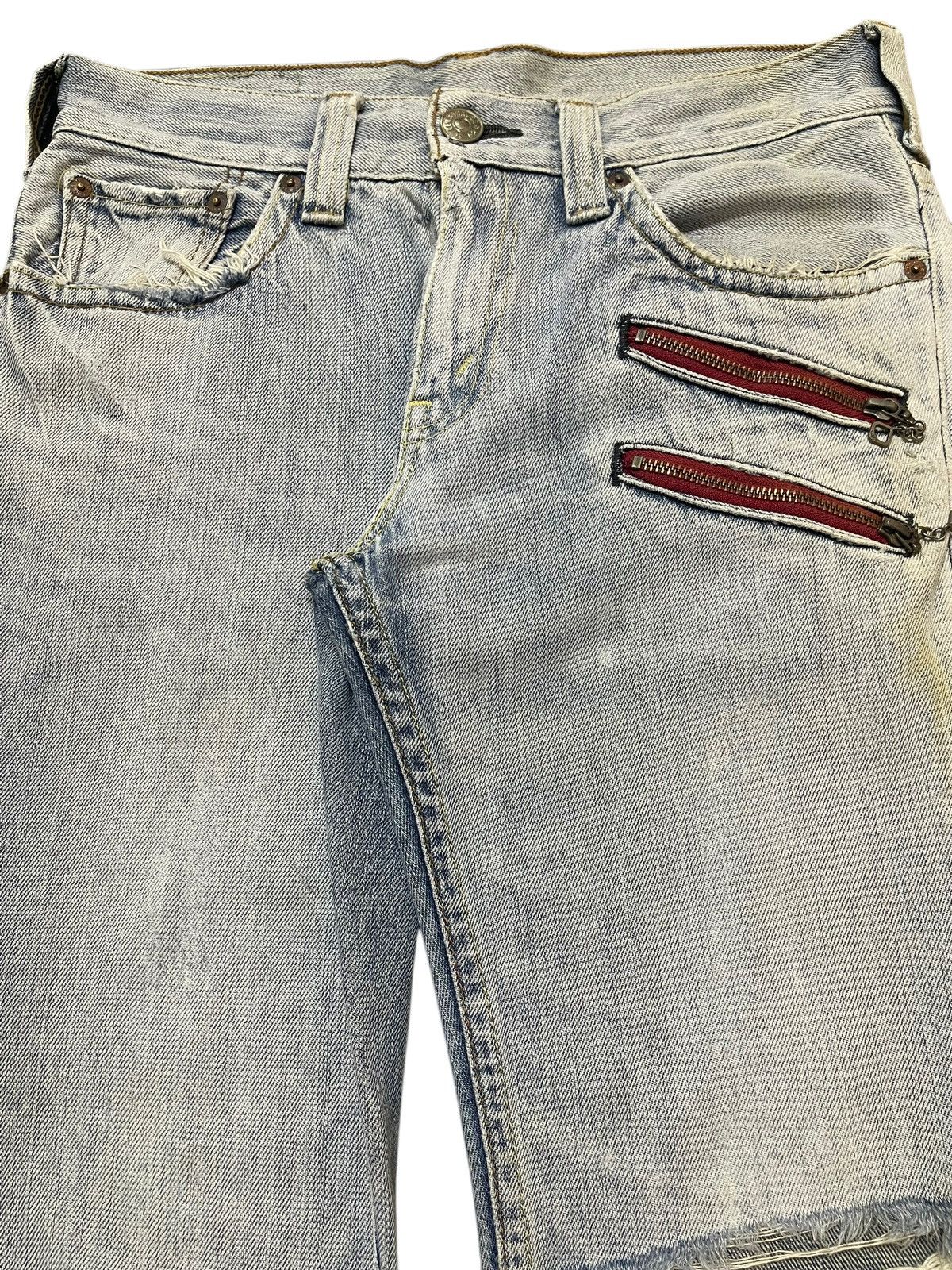 Levi's Vintage Levis Blue Wash Distressed Wide Leg Jeans Size US 31 - 4 Thumbnail