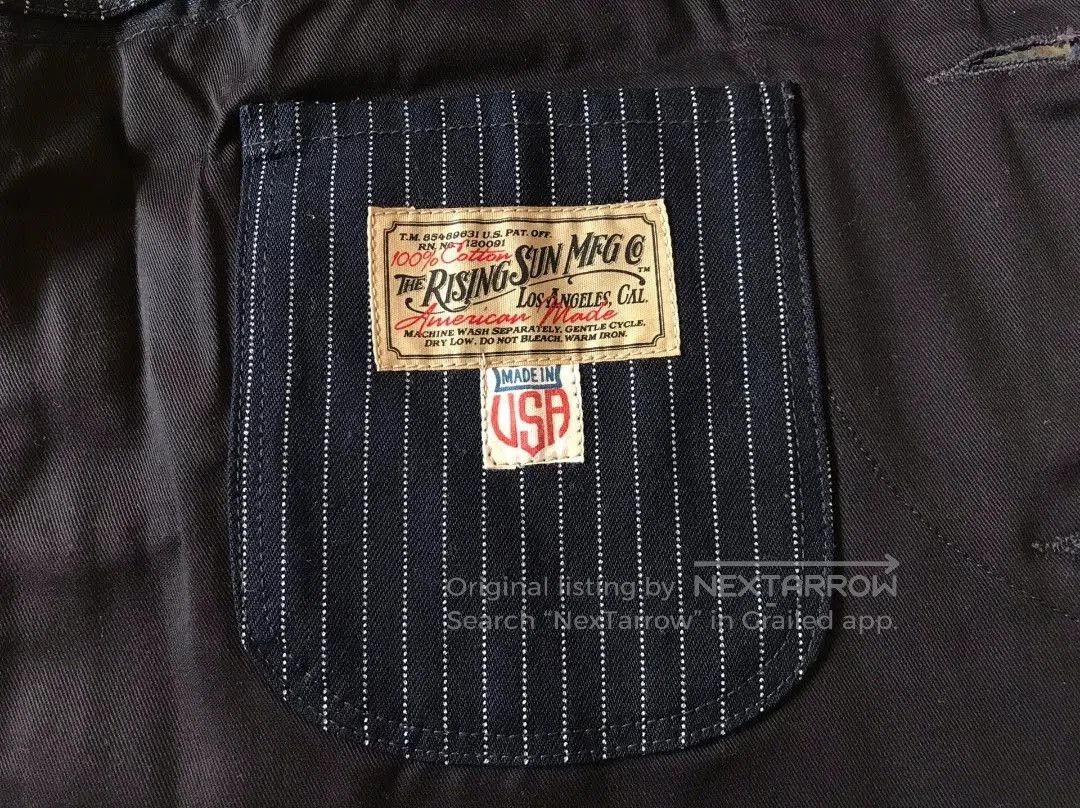 Rising Sun & Co. Rising Sun Indigo Wabash Work Vest XS. Size US XS / EU 42 / 0 - 8 Thumbnail
