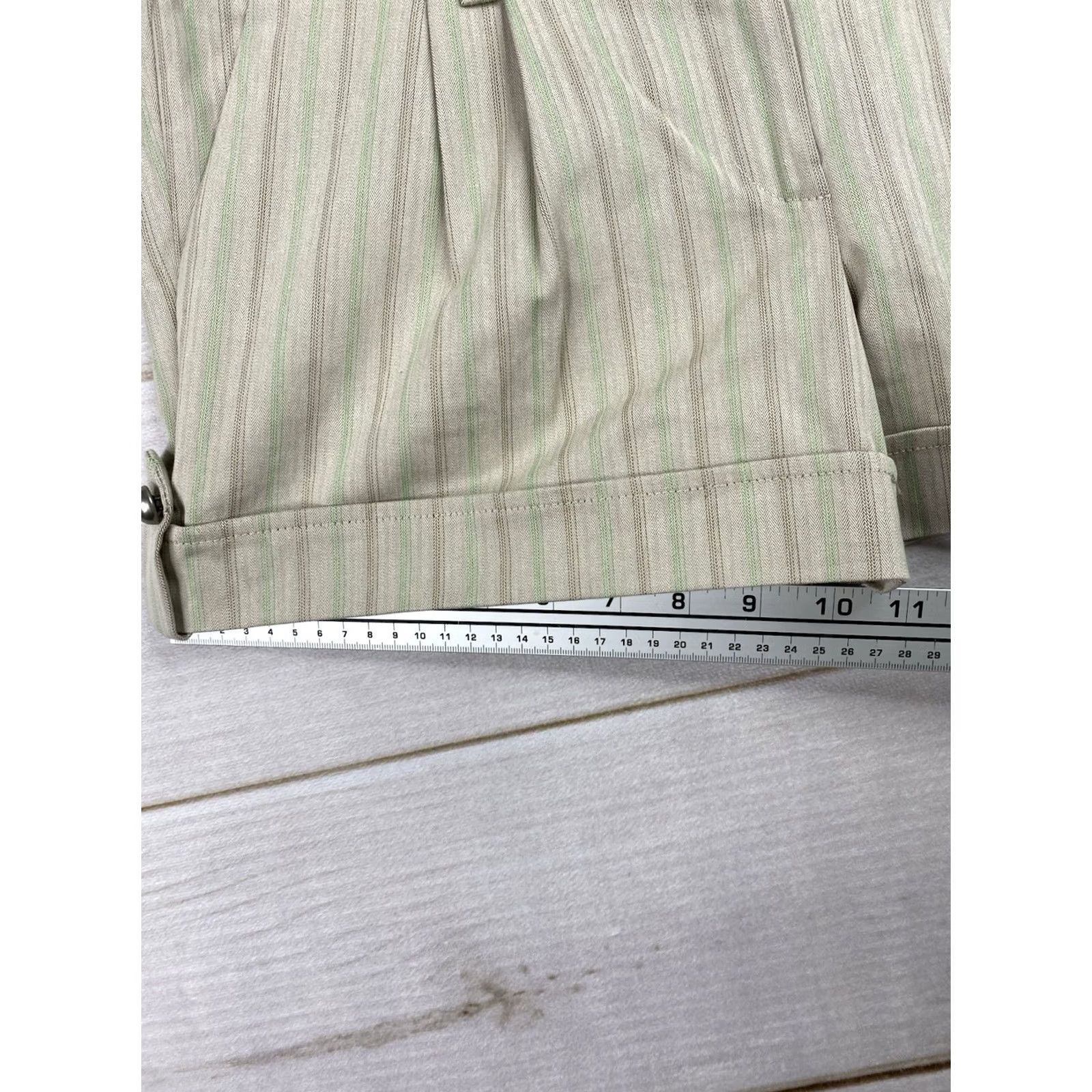 Vintage VTG Wet-seal Shorts Sz L Striped Pleated Mini Beige 90s Grunge Festival Cowgirl NWT/NYC Beach Womens Size 36" / US 14 / IT 50 - 5 Thumbnail