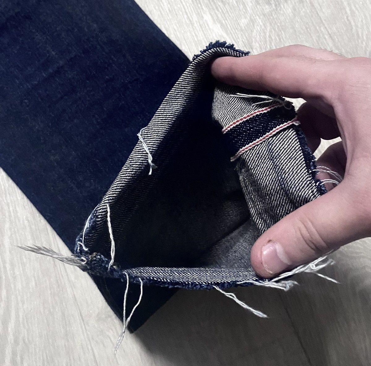 YMC YMC You Must Create Red Selvage Denim Cropped Faded Jeans Size US 29 - 12 Thumbnail