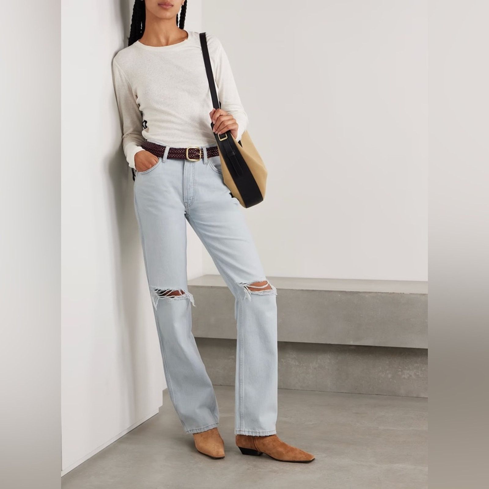 RE/DONE New Re/Done 90s High Rise Loose Bleach Destroy - 25 - $295 Size 25" / US 0 / IT 36 - 2 Thumbnail