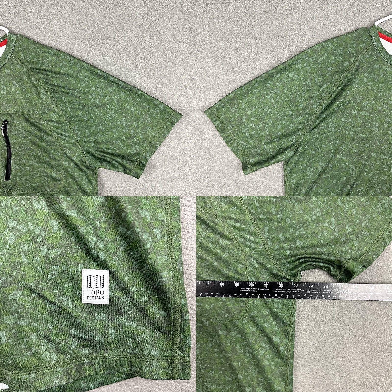 Topo Designs Topo Designs Shirt Womens XL Green Geometric Print Pockets Zip Quick Dry Travel Casual Size XL / US 12-14 / IT 48-50 - 8 Thumbnail