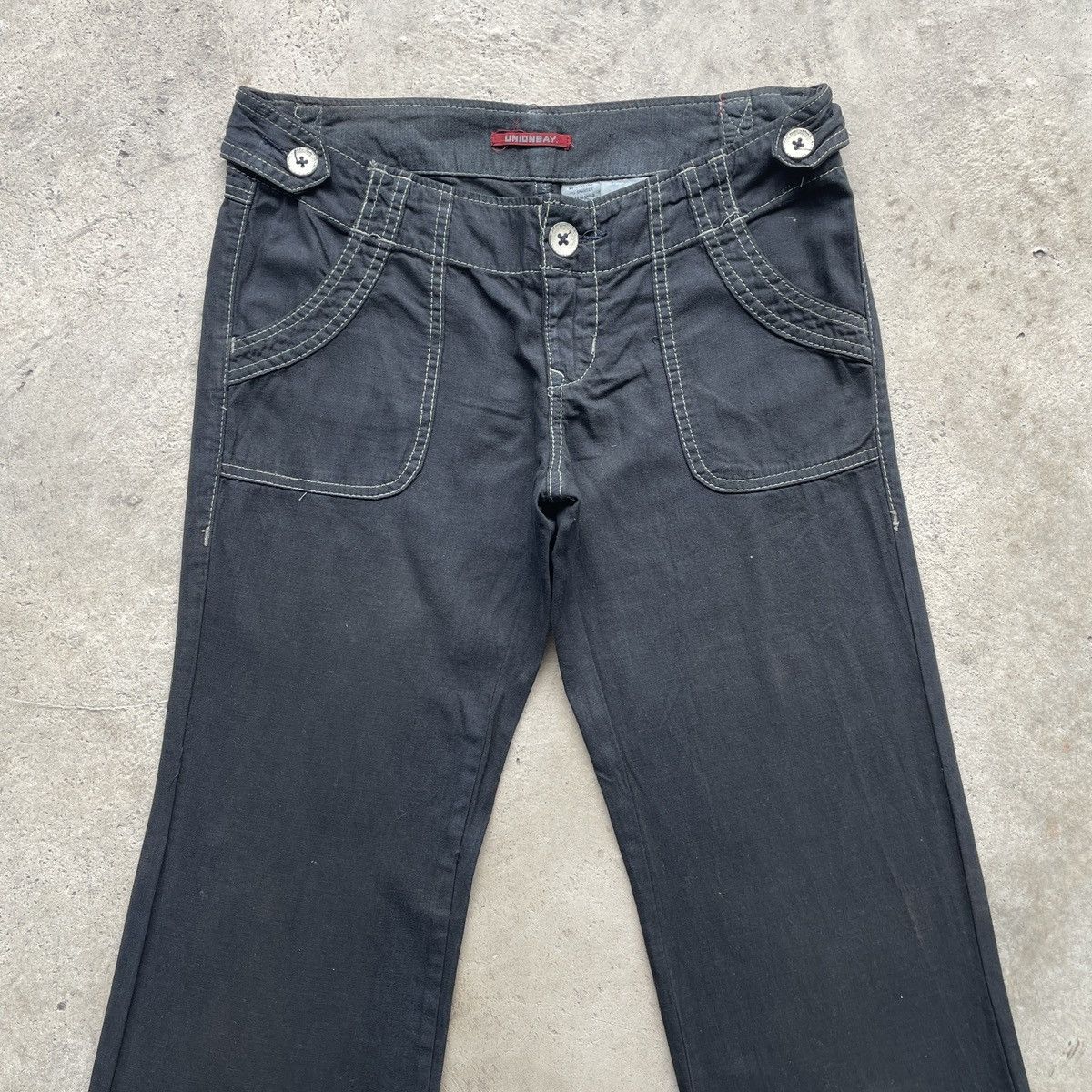 Japanese Brand Vintage UnionBay Japan Black FLARE Trousers Casual Pants Size US 31 - 4 Thumbnail