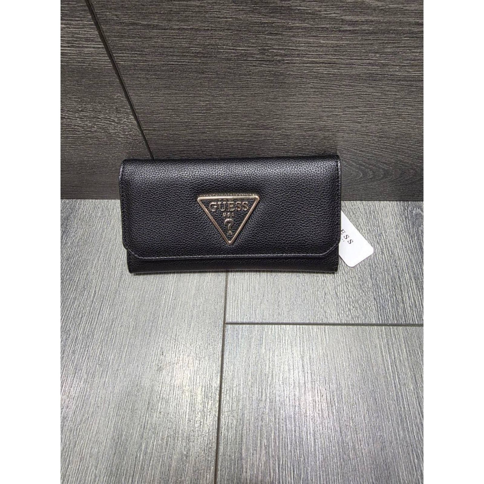 Guess Guess Women's Analise Black Tri-Fold Clutch Wallet B000614 Size ONE SIZE - 2 Thumbnail