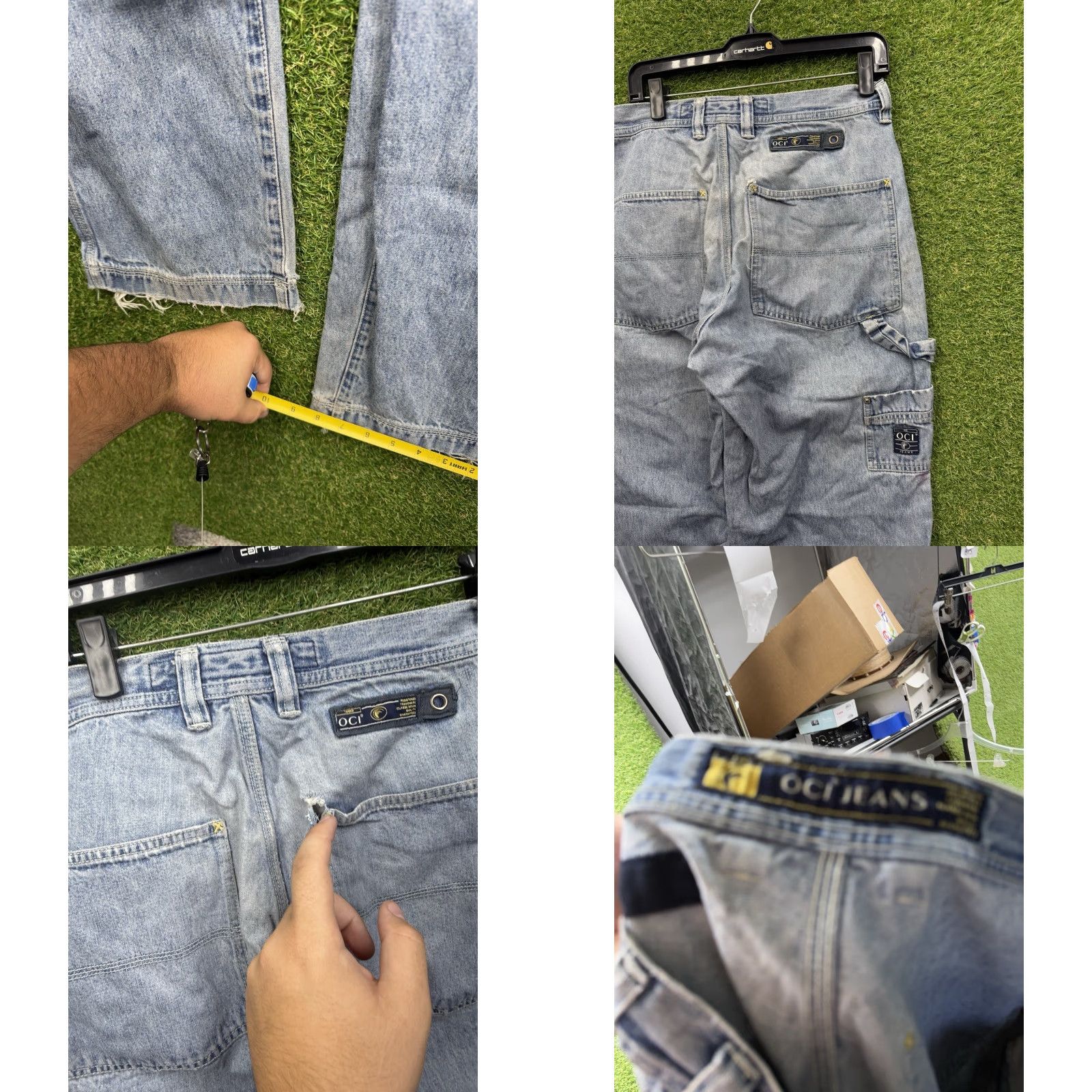 Vintage VINTAGE OCi Jeans 32x34 Light Wash Distressed Wide-Leg Baggy Hip Hop 90s Mens Size US 32 / EU 48 - 8 Thumbnail