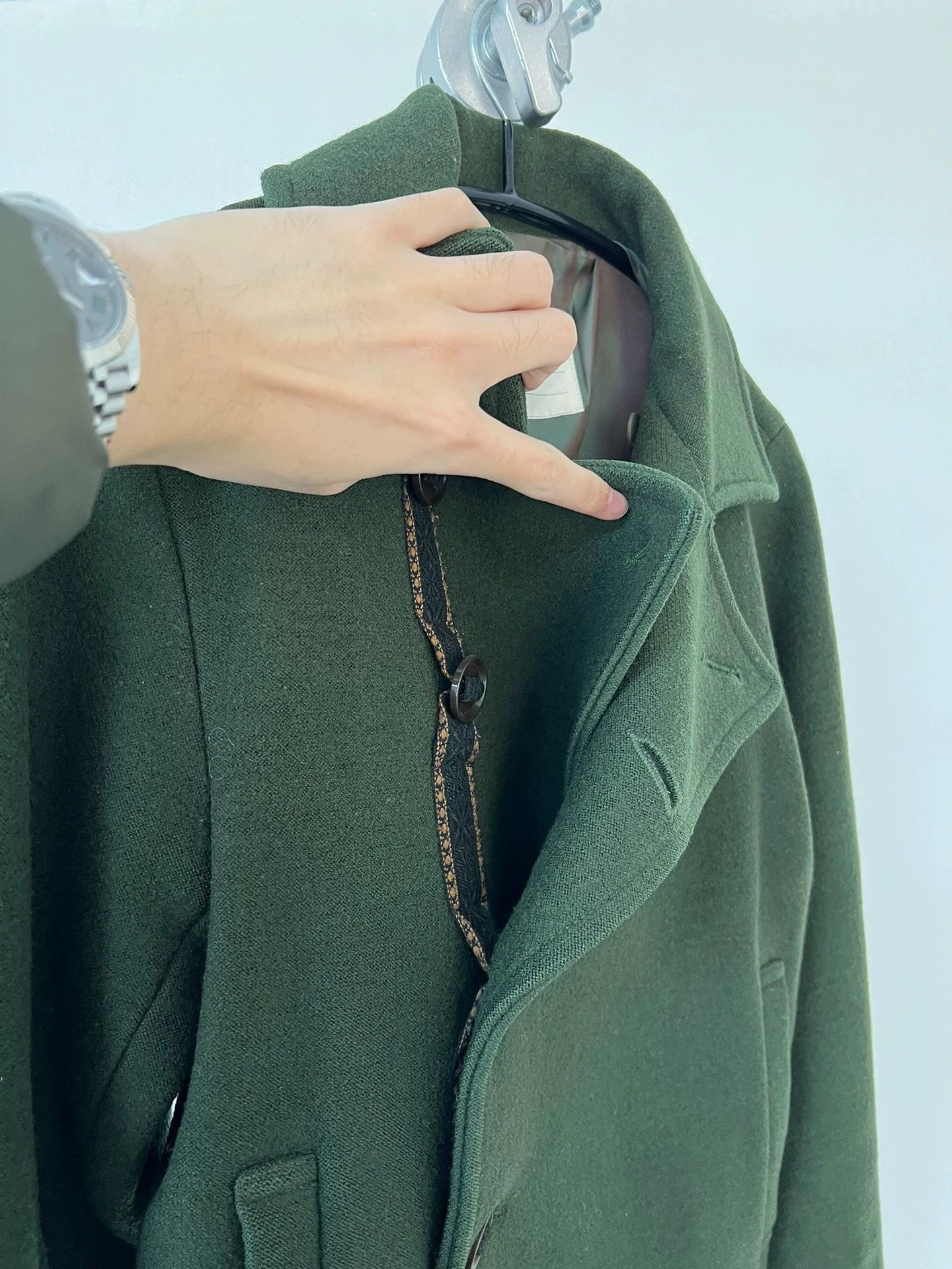 Issey Miyake Issey Miyake Final Home Green Wool Buttoned Collar Jacket Size M / US 6-8 / IT 42-44 - 4 Thumbnail