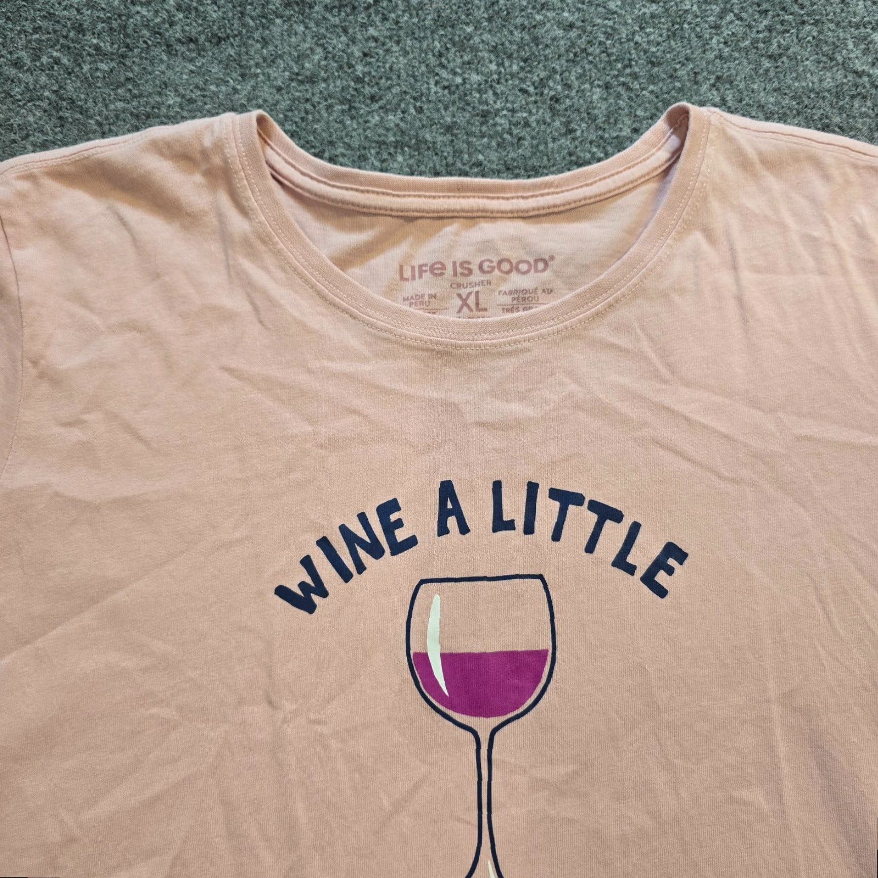 Life is Good Life Is Good Shirt Womens XL Pink Wine Short Sleeve Basic Casual Everyday Size XL / US 12-14 / IT 48-50 - 2 Thumbnail