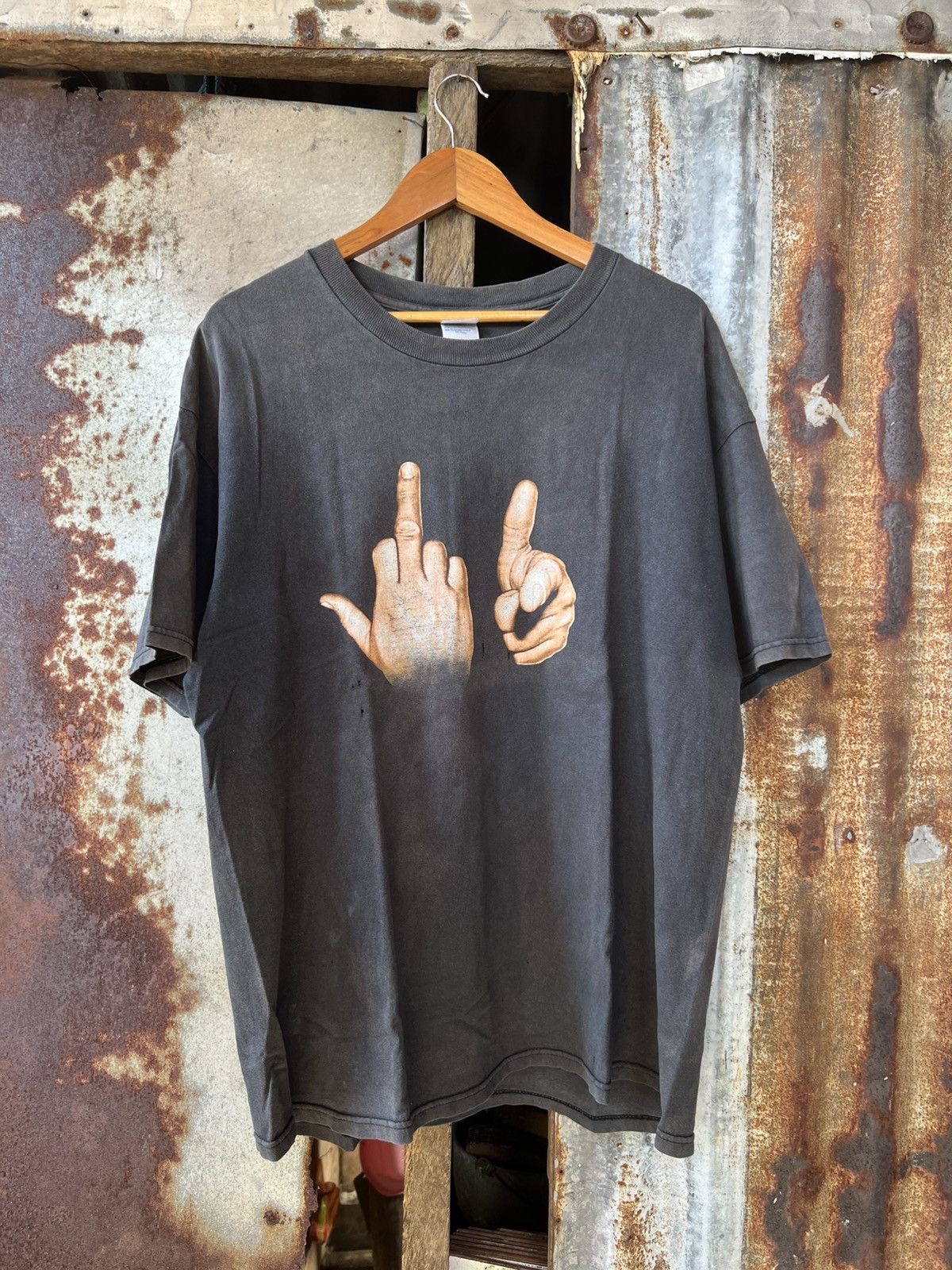 Vintage Vintage 00s Middle Finger x Asap Rocky Tee Size US L / EU 52-54 / 3 - 9 Thumbnail
