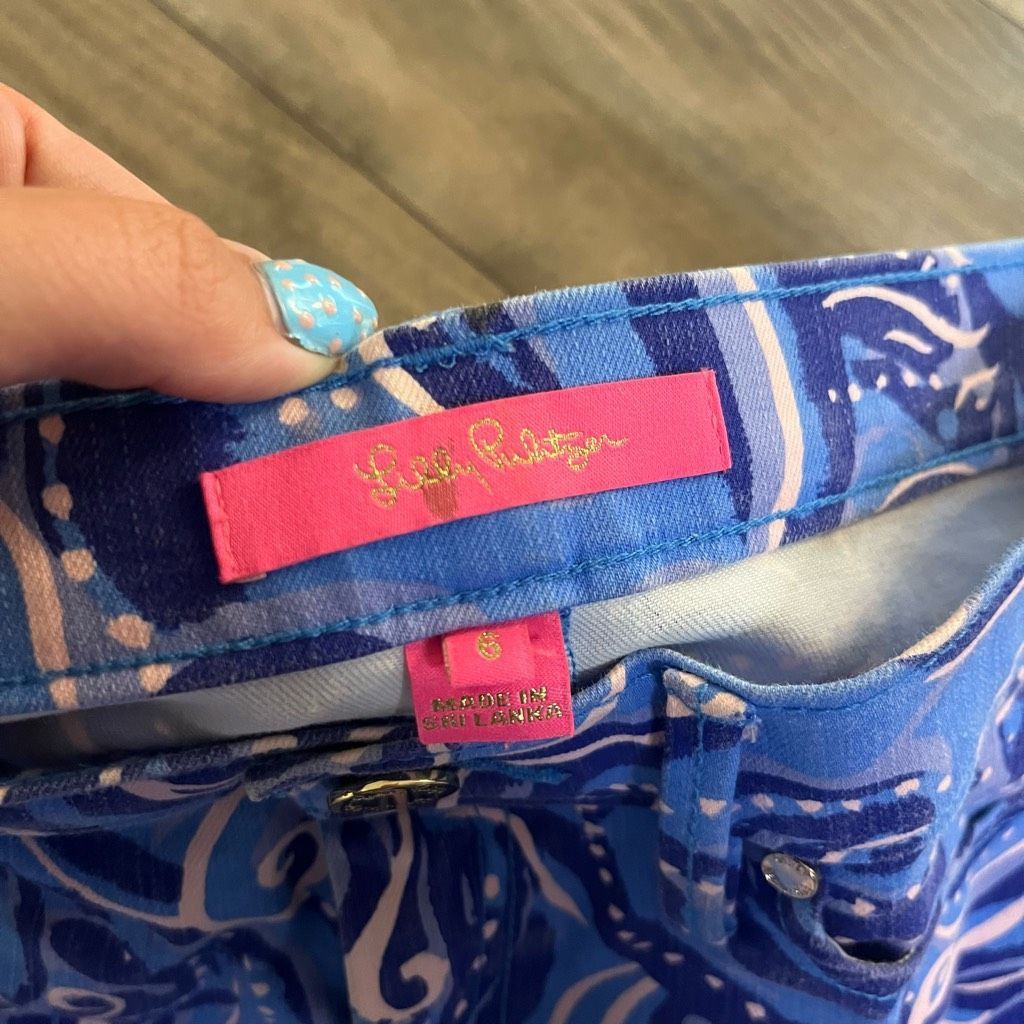Lilly Pulitzer Lilly Pulitzer Ocean Skinny Cropped Pattern Pants Women 6 Size 27" / US 4 / IT 40 - 4 Thumbnail