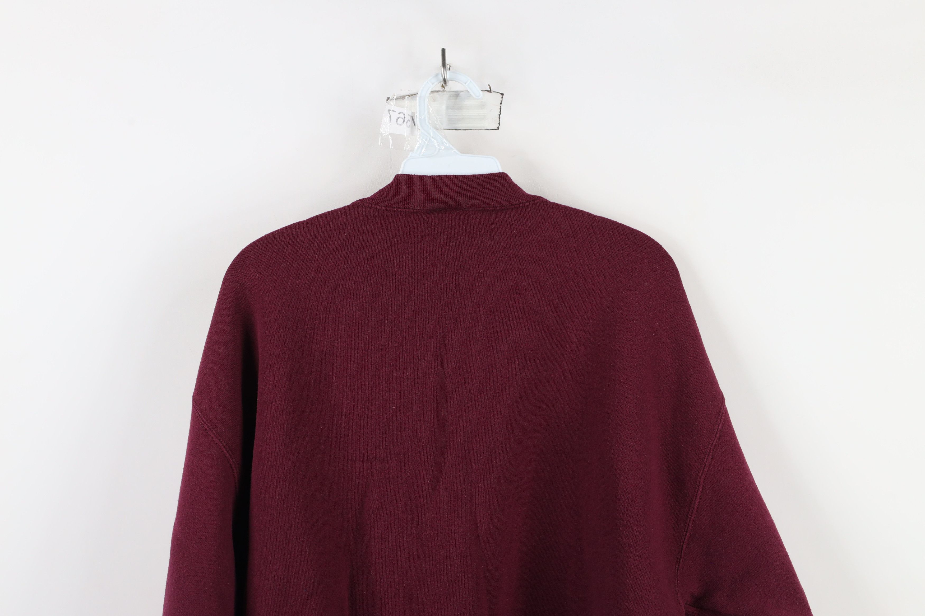 Vintage Vintage 90s Streetwear Blank Crewneck Sweatshirt Burgundy Size US L / EU 52-54 / 3 - 11 Thumbnail