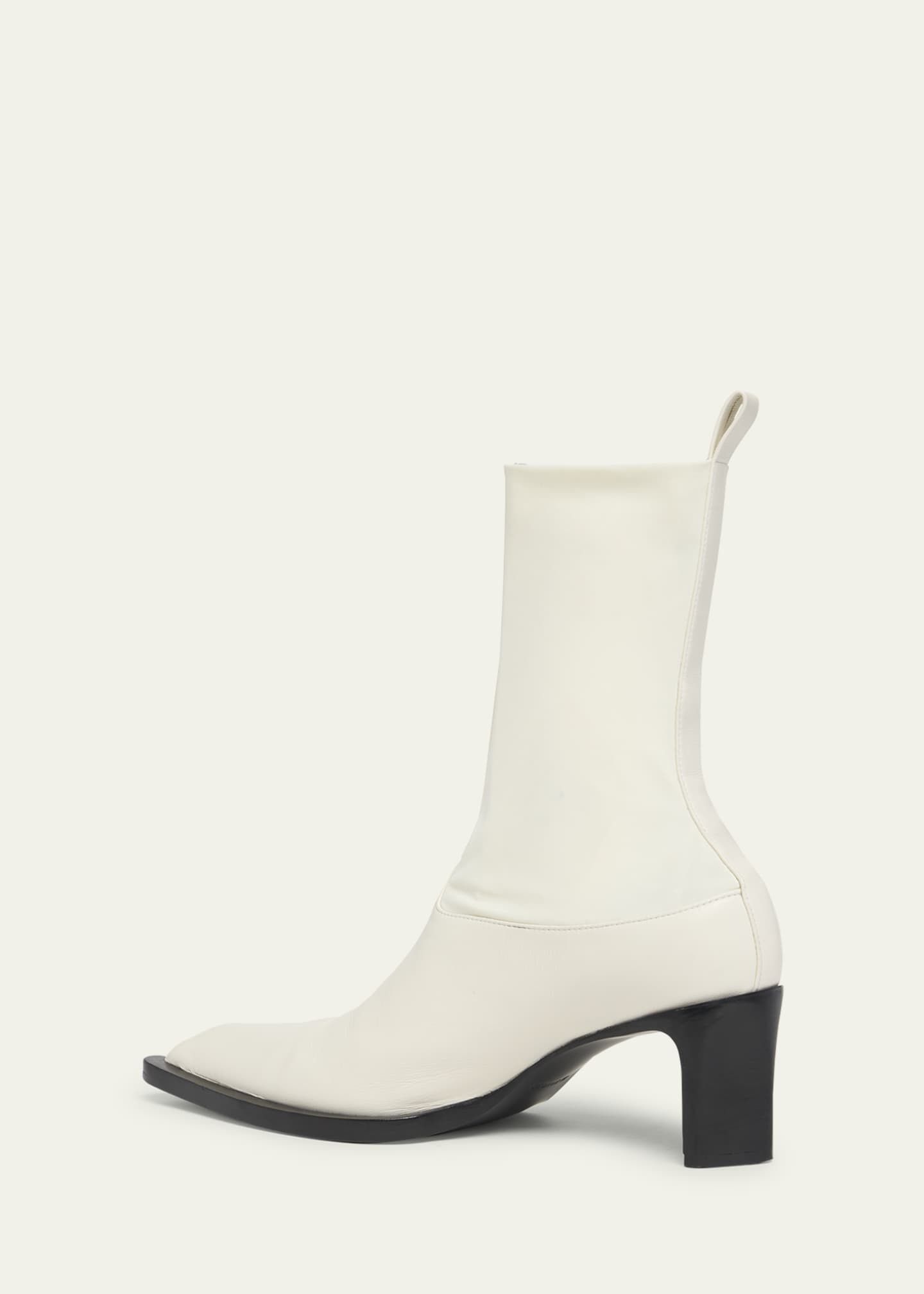Jil Sander o1loc1c0426 Leather Ankle Boots in White Size US 8 / IT 38 - 2 Thumbnail