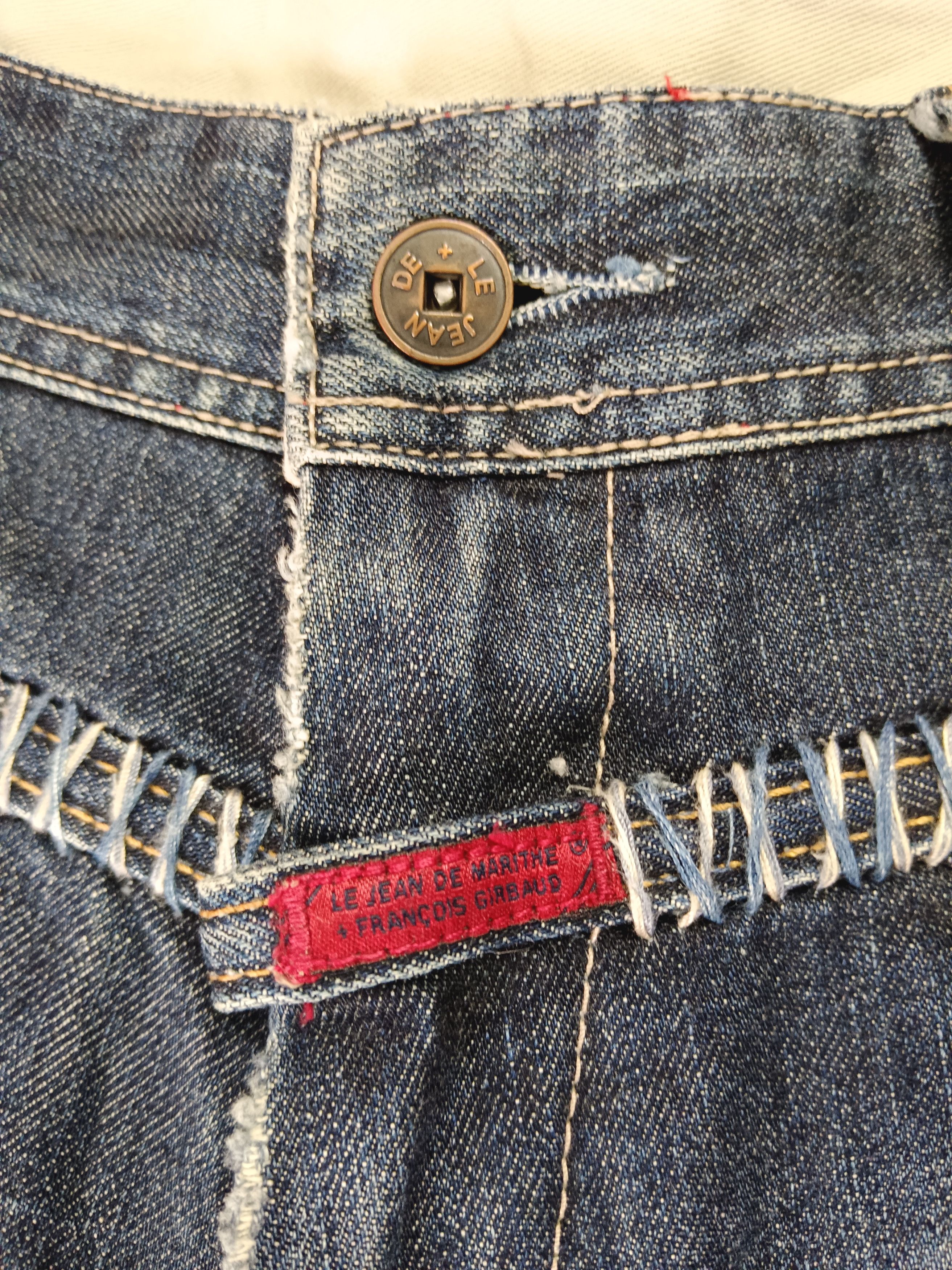Marithe + Francois Girbaud 🔥Hot🔥 MFG Embroidery Baggy Denim Size US 35 - 11 Thumbnail