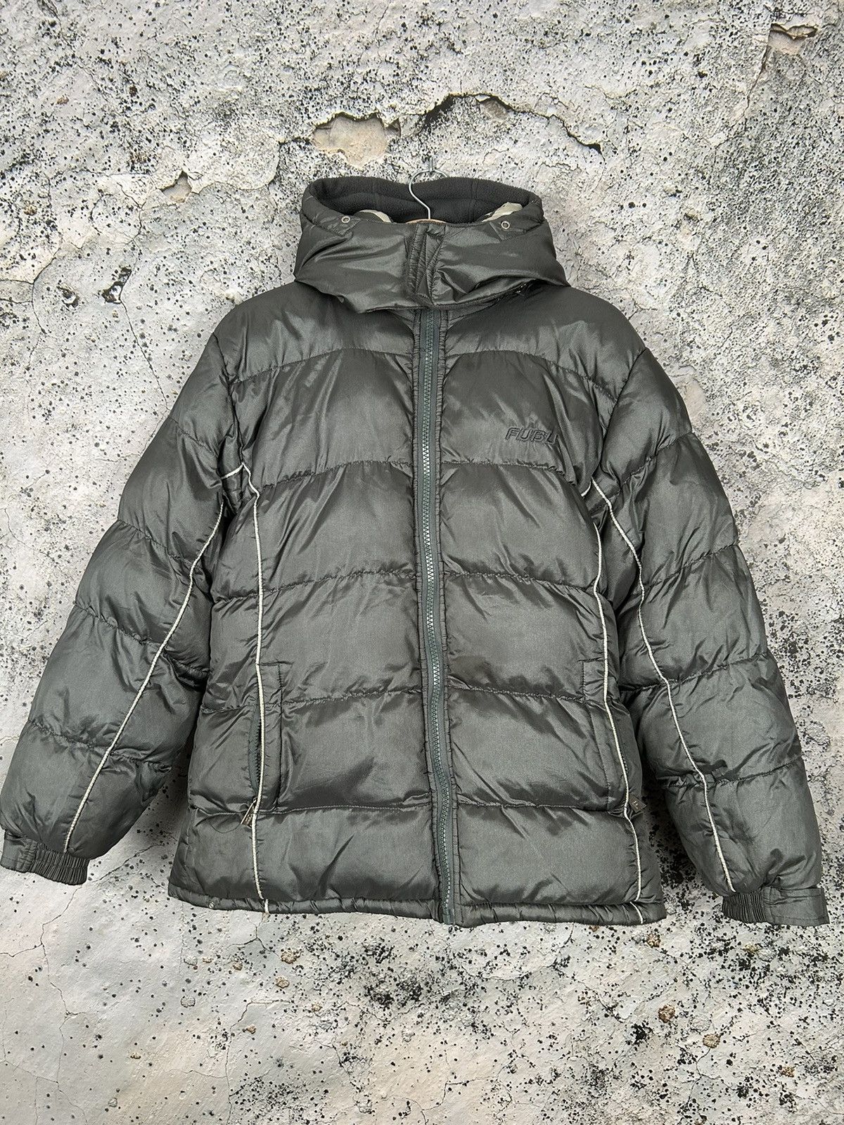 image of Fubu 90's Puffer Jacket Rap Hip Hop Hype Winter in Grey, Men's (Size Medium)