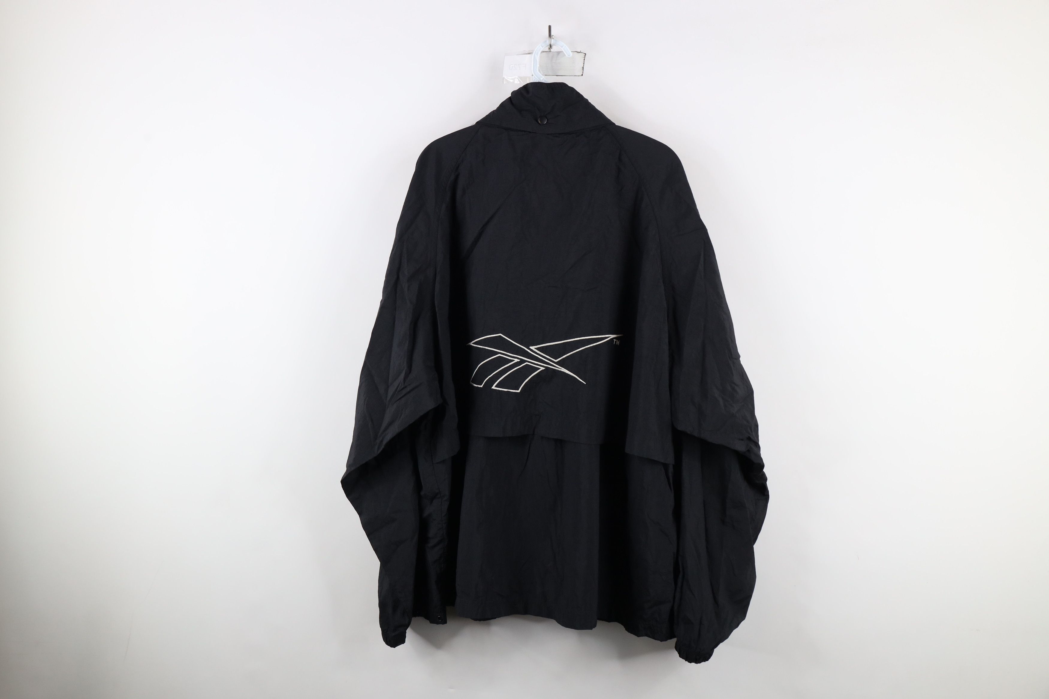 Reebok × Vintage Vintage 90s Reebok Out Full Zip Windbreaker Jacket Black Size US XXL / EU 58 / 5 - 13 Thumbnail