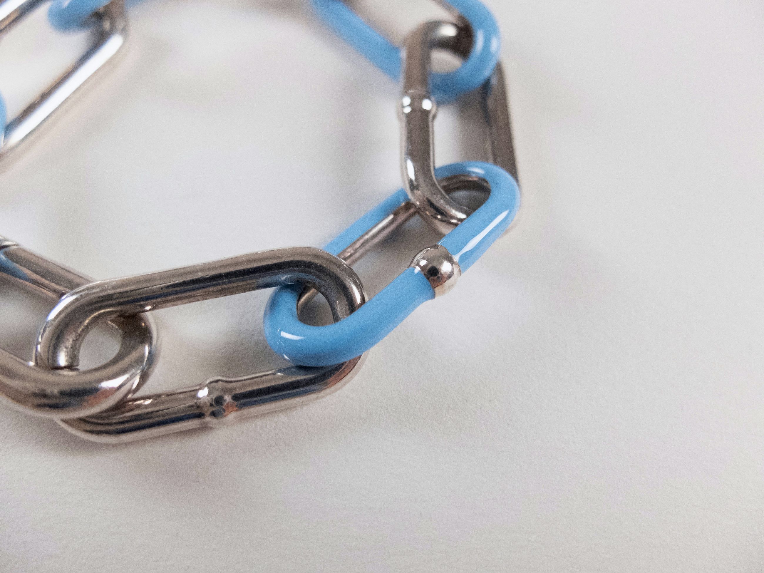 Bottega Veneta BOTTEGA VENETA blue & silver enameled bracelet Medium q Size ONE SIZE - 5 Thumbnail