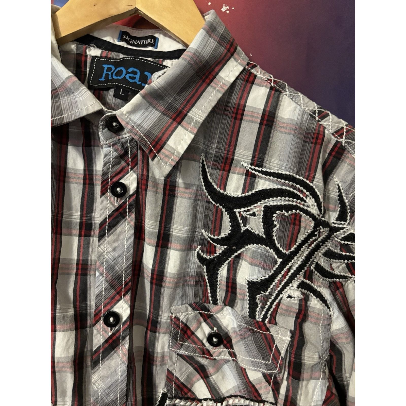 Vintage Roar Signature L Red Black Plaid Discord Western Cowboy Size US L / EU 52-54 / 3 - 7 Thumbnail