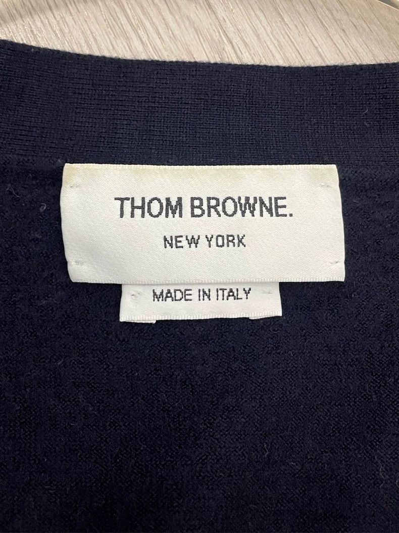 Thom Browne Thom Browne Dark blue four-striped wool cardigan jacket 250 Size US L / EU 52-54 / 3 - 5 Thumbnail
