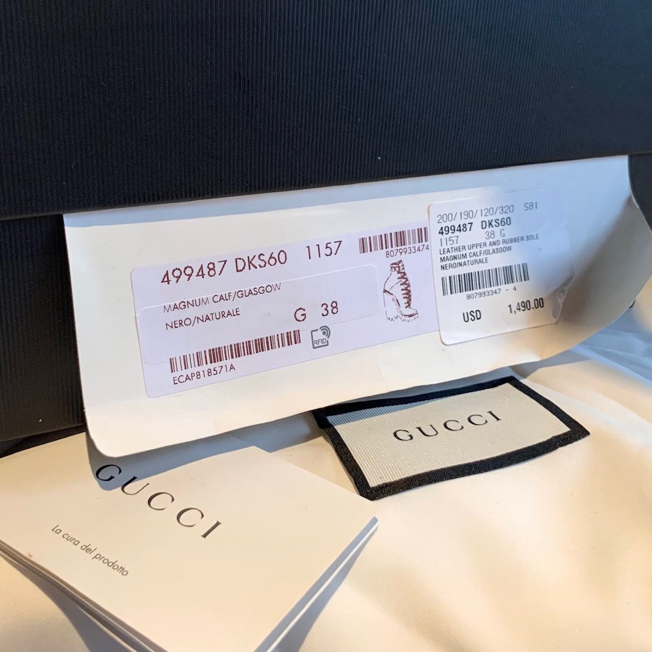 Gucci Gucci Black Leather Trip Heeled Fur Pearl Boots Size US 8 / IT 38 - 12 Thumbnail