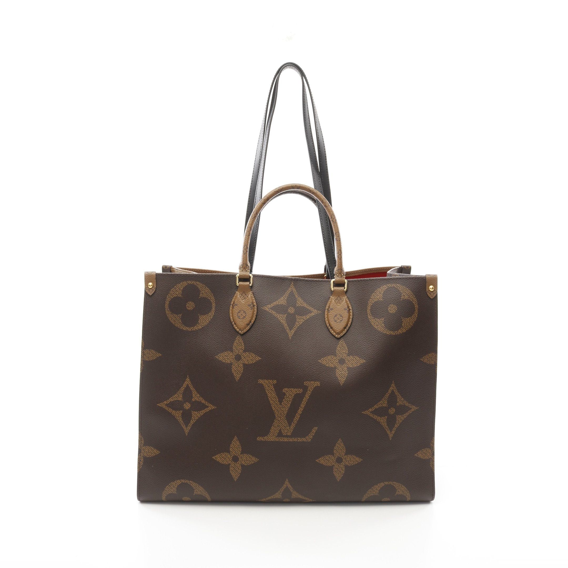 Louis Vuitton Louis Vuitton On-The-Go Gm Monogram Giant Reverse Shoulder Bag Leather Brown Light Size ONE SIZE - 1 Thumbnail