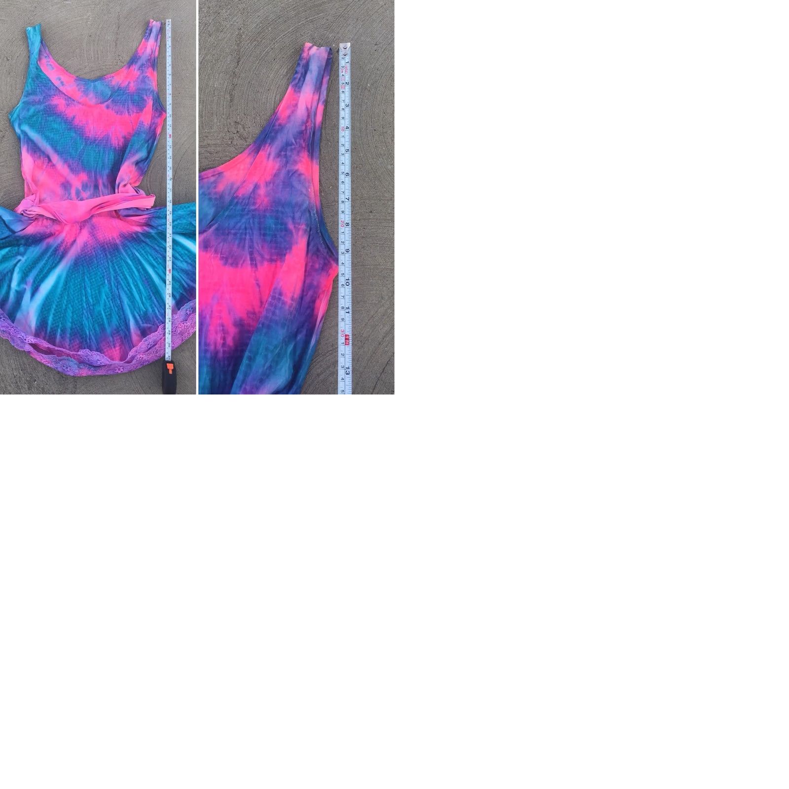 Vintage VINTAGE Bahamas Graphic Tank Dress 90s Neon Tie Dye One Size Star On The Beach Dress Size ONE SIZE - 9 Thumbnail