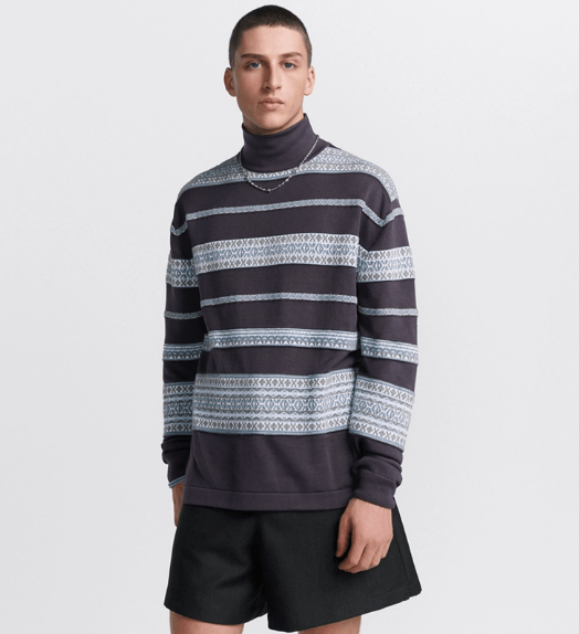 Dior o1w1db11025 493M63 CD Diamond Mock Neck Sweater in Gray Size US M / EU 48-50 / 2 - 4 Thumbnail