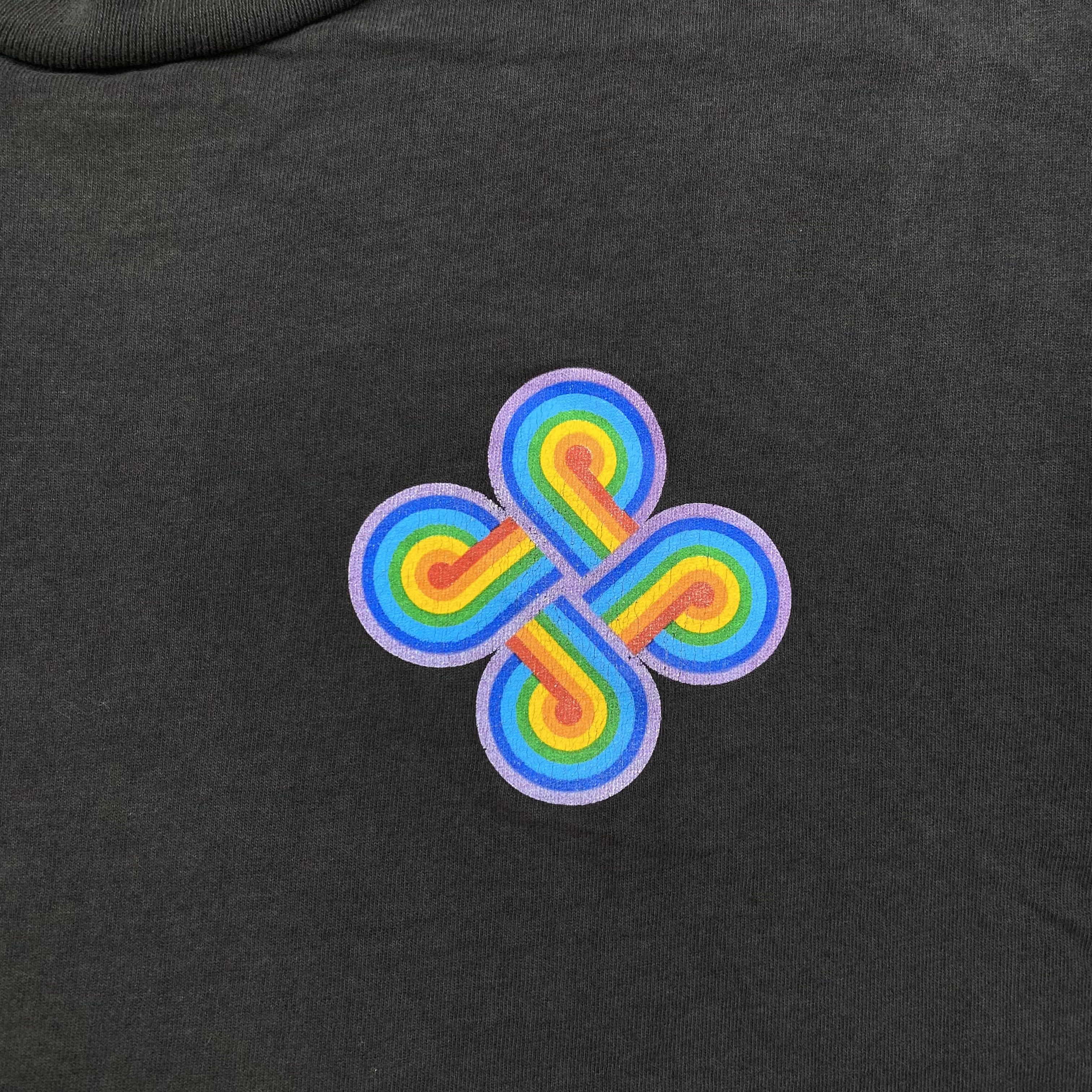 Vintage Vintage Rainbow Logo Fade Black Distressed T-Shirt 90s M085 Size US L / EU 52-54 / 3 - 3 Thumbnail