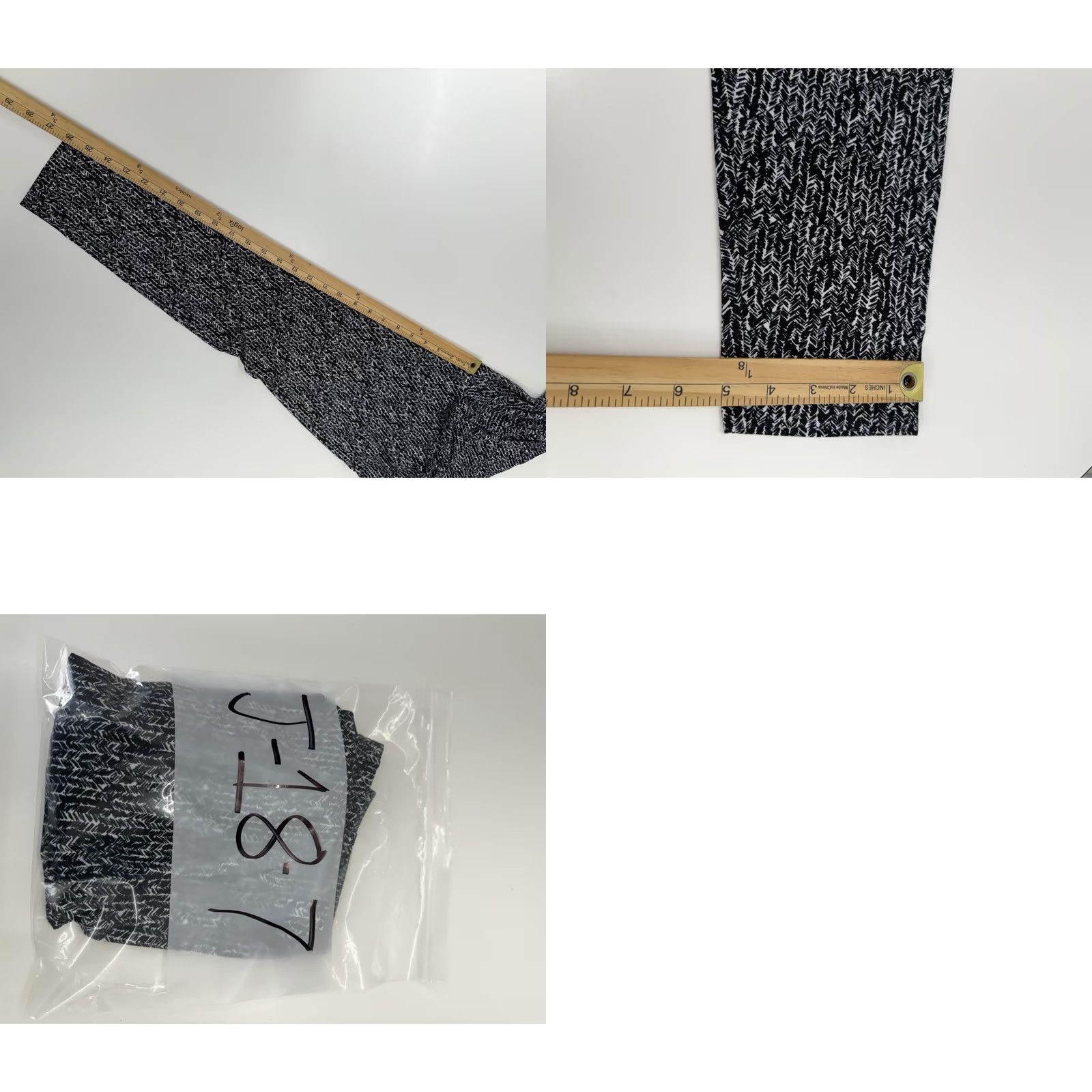 Vintage SO Leggings Size XL Black White Pull On Stretchy Thin Unisex Adults Size 40" / US 18 - 8 Thumbnail