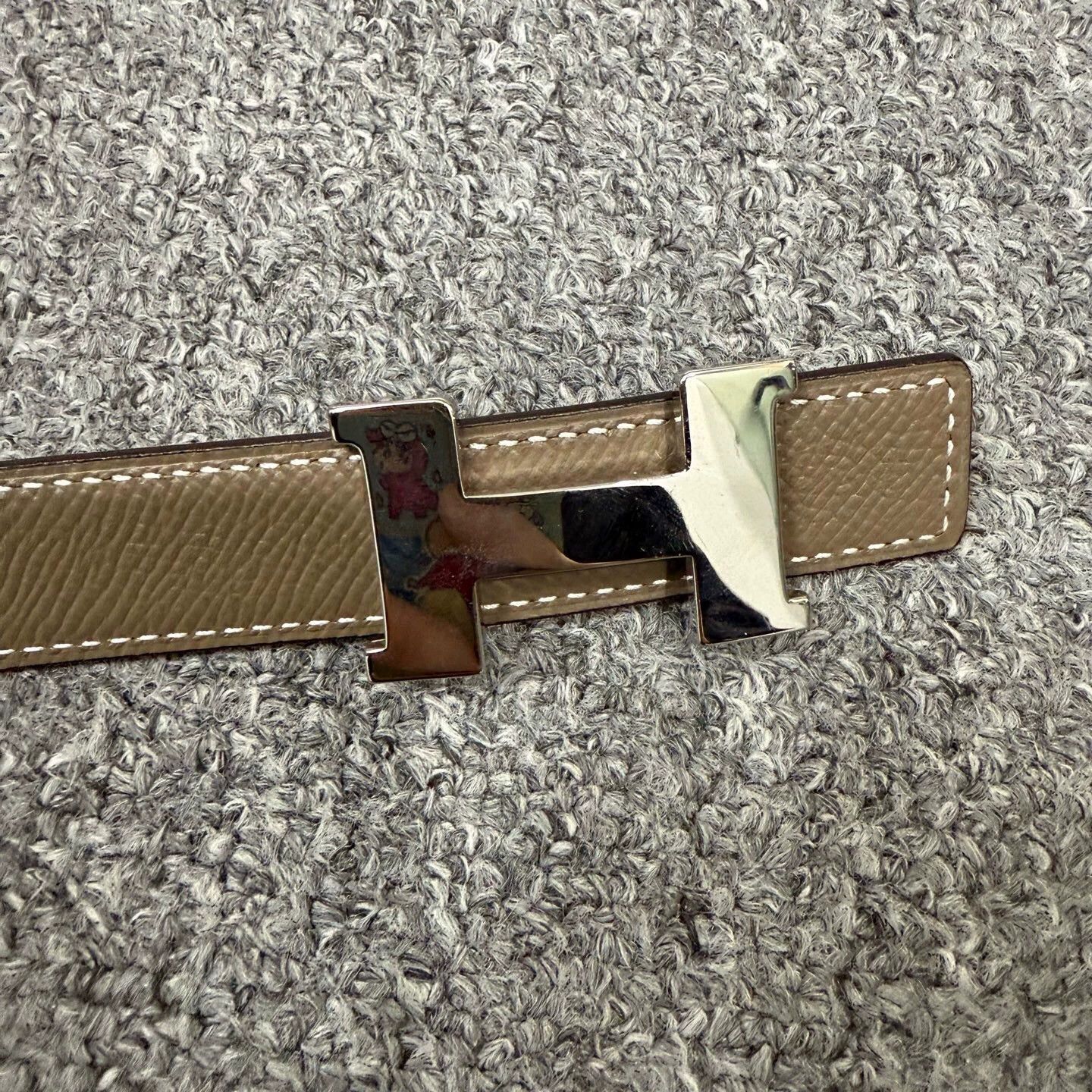 Hermes Hermes shiny brown leather belt silverbuckle NWT 85 Size ONE SIZE - 3 Thumbnail