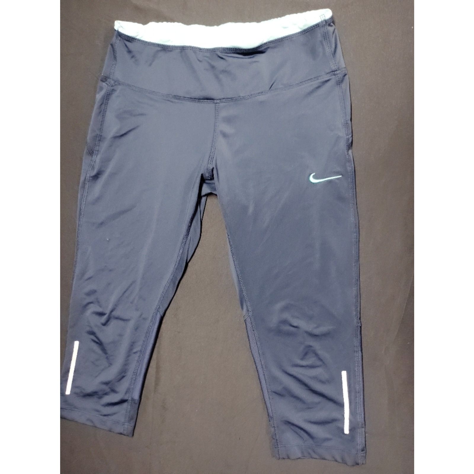 Nike Nike Navy Blue & Aqua Athletic Capris with Light Blue Swoosh Size 26" / US 2 / IT 38 - 1 Thumbnail