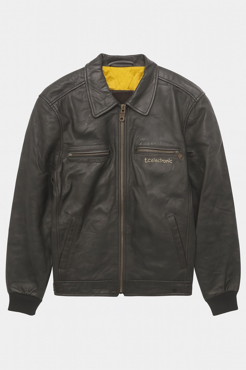 Other Vintage t.c electronic FORCE Real Leather Jacket Embroidered Size US M / EU 48-50 / 2 - 2 Thumbnail