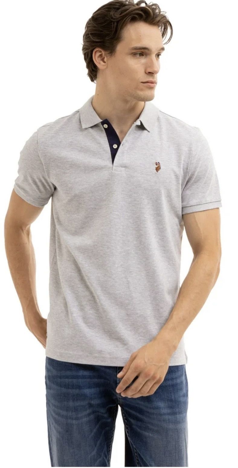 U.S. Polo Assn. U.S. Polo Assn. Men's Interlock Polo Gray Shirt Size US XXL / EU 58 / 5 - 2 Thumbnail