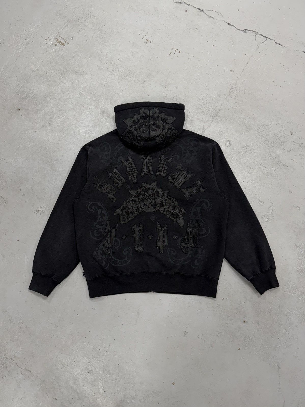 Supreme Supreme Leather Appliqué Zip Up Hoodie Black Size US M / EU 48-50 / 2 - 5 Thumbnail