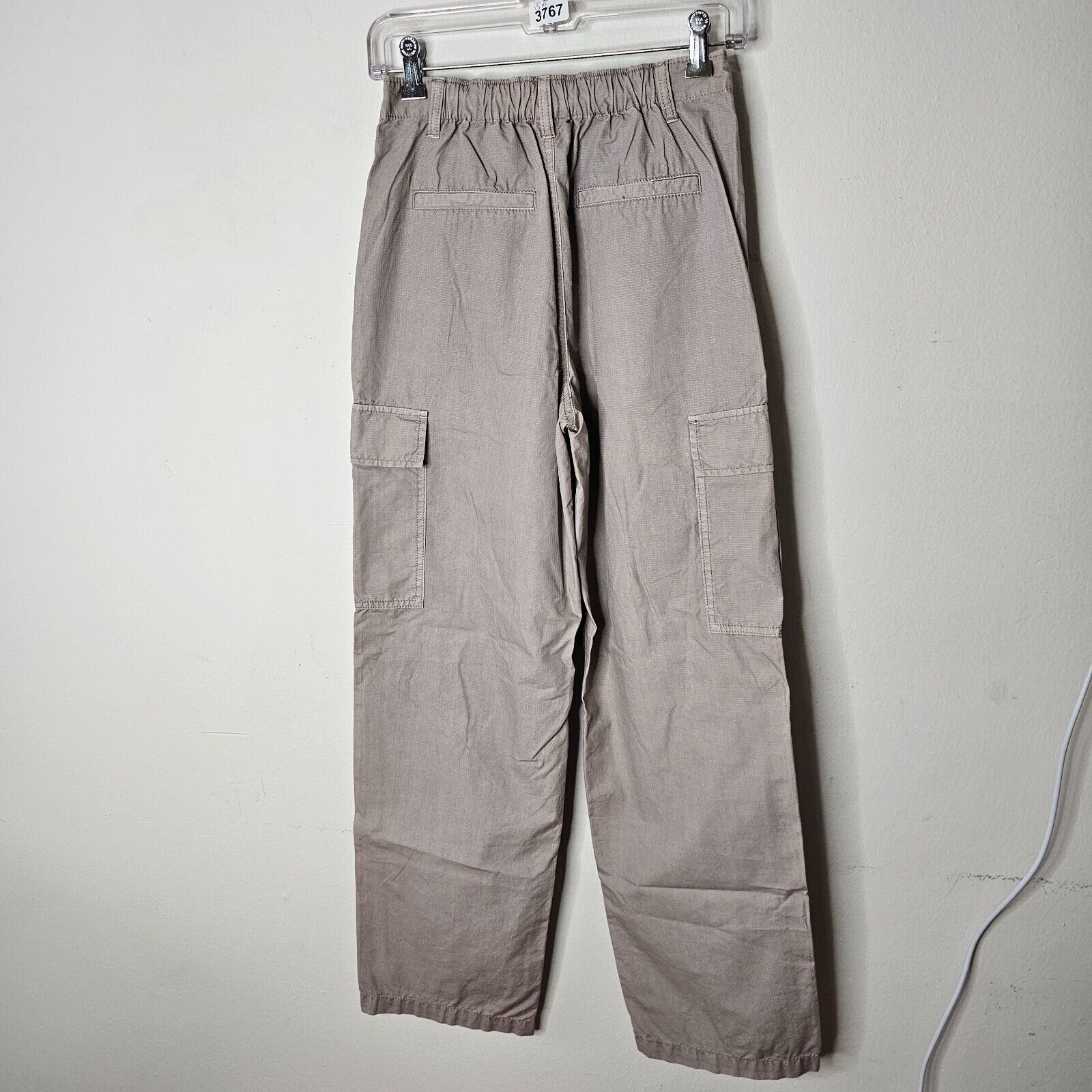Garage Garage Taupe Khaki Wide Leg Pants Elastic Waist Cargo Zip XS Size 25" / US 0 / IT 36 - 2 Thumbnail