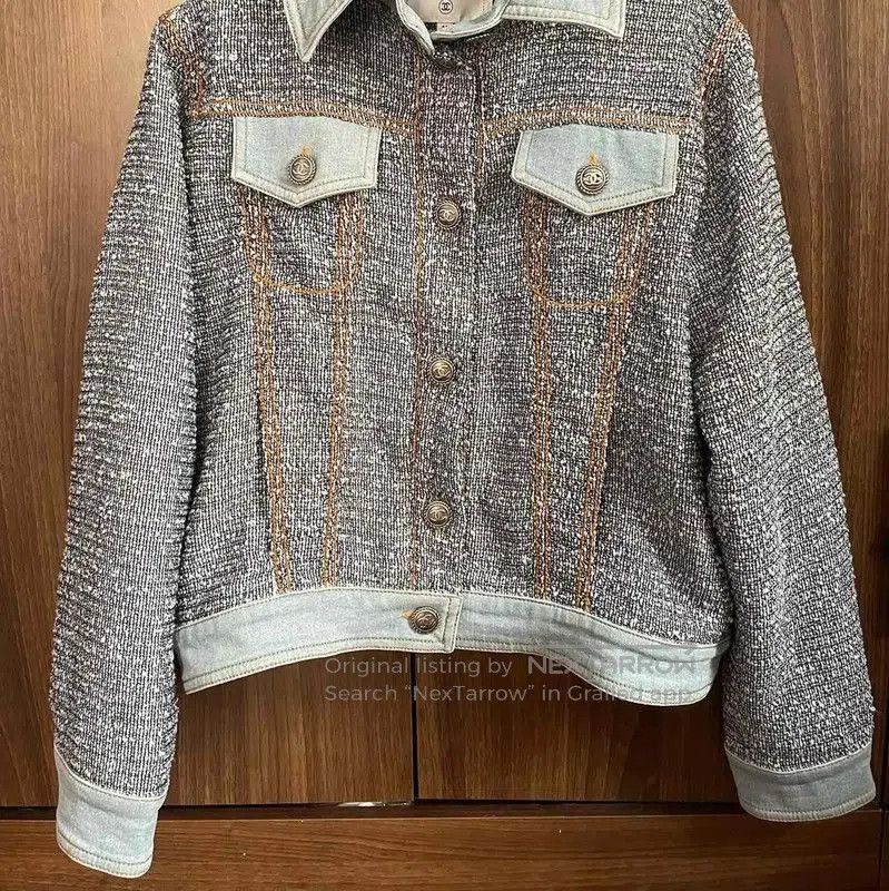Chanel Chanel Gray Cotton Blend Women's Jacket . Size S / US 4 / IT 40 - 6 Thumbnail