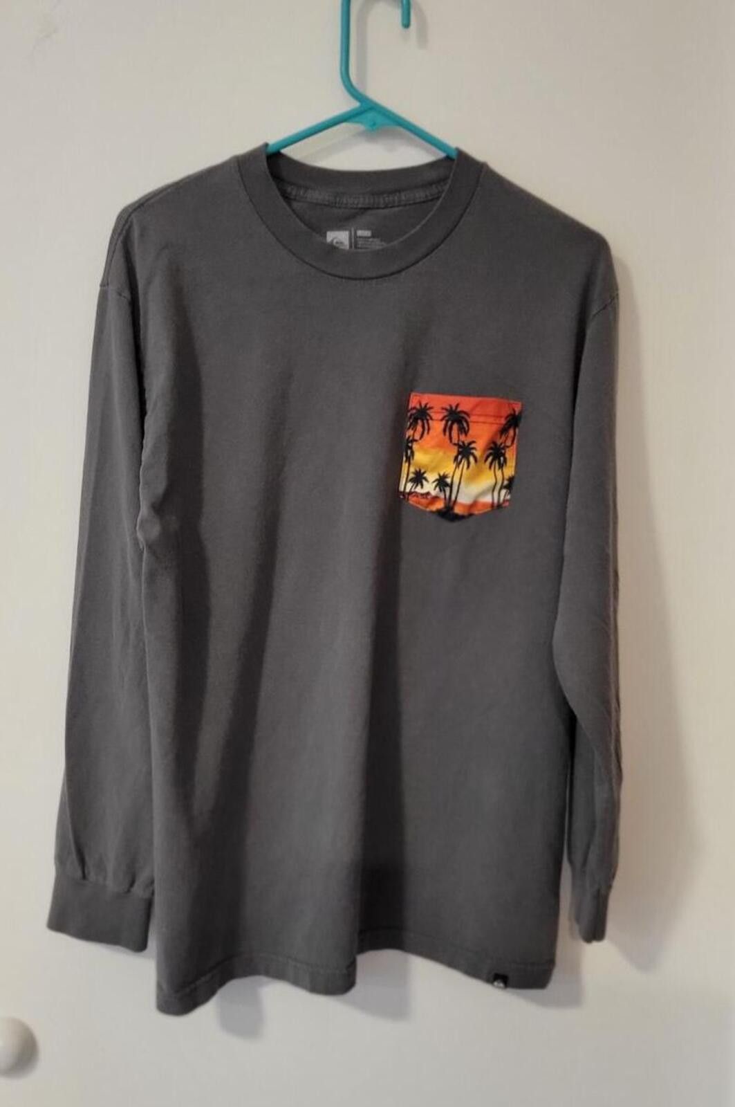 Quiksilver Quiksilver Long Sleeve T-Shirt with Palm Tree Pocket Design Size US M / EU 48-50 / 2 - 1 Thumbnail