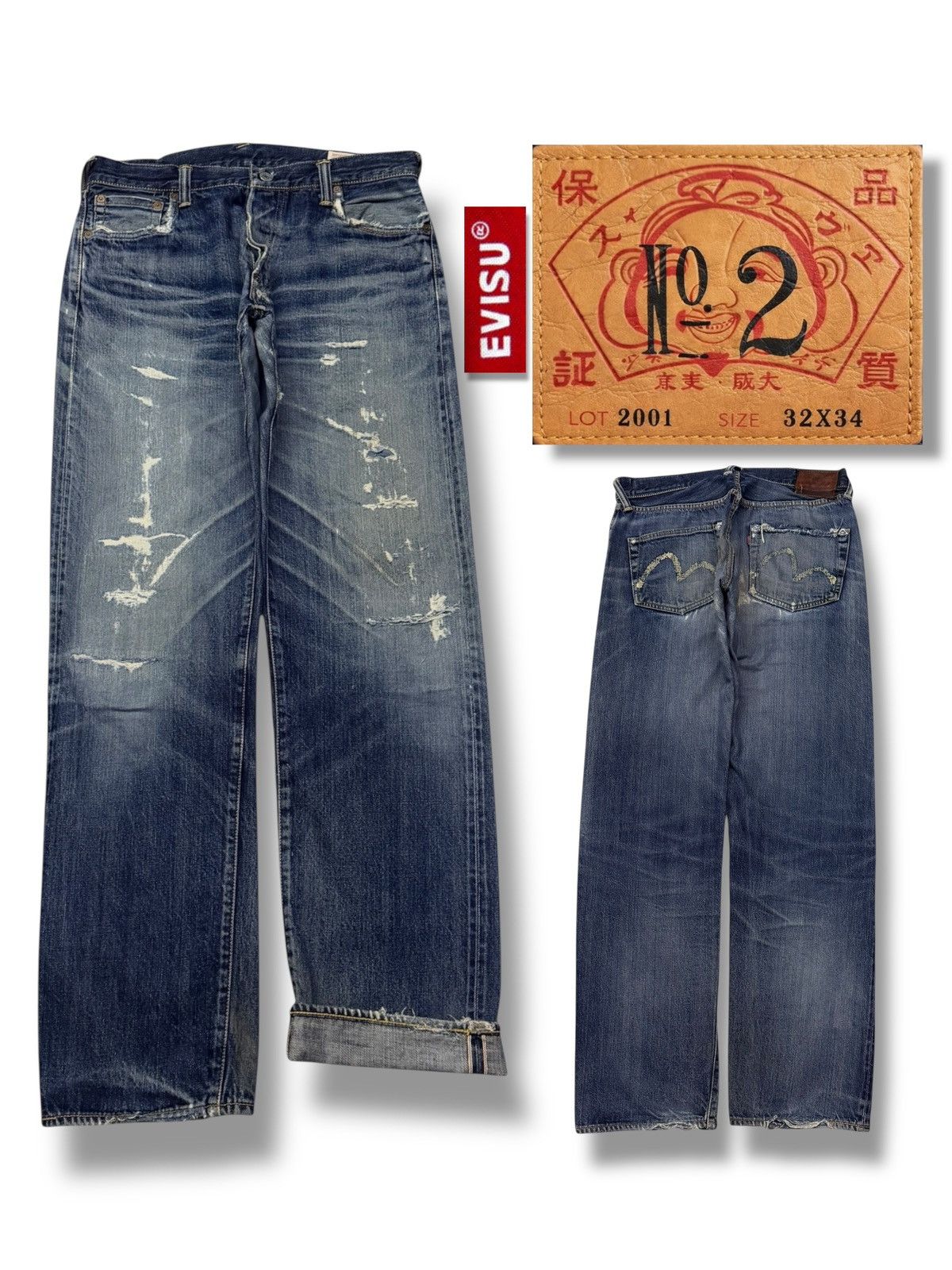 Evisu Vintage 00s Evisu No.2 Lot 2001 Selvedge Japan Denim Jeans Size US 32 / EU 48 - 1 Thumbnail