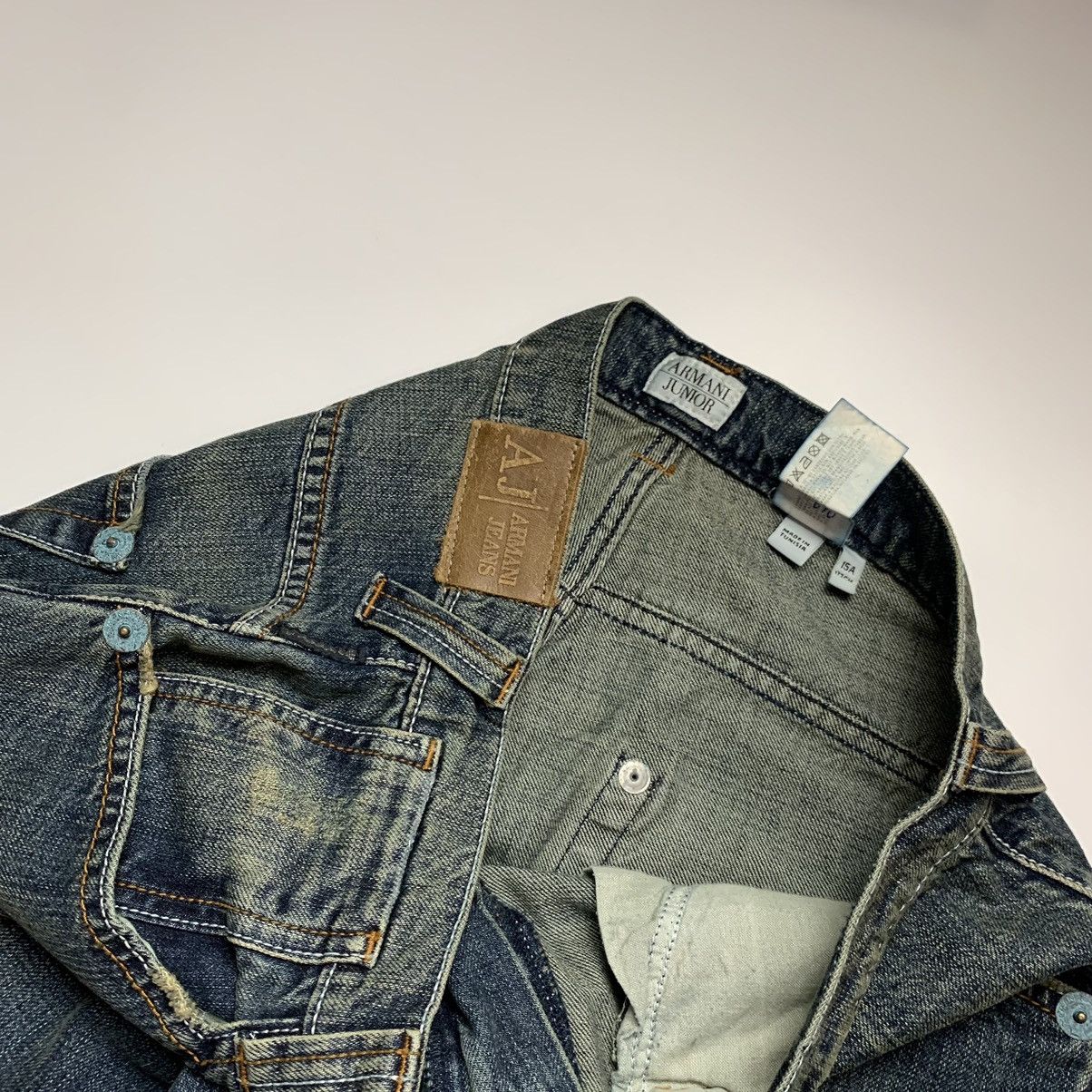 Giorgio Armani VERY RARE Y2K VINTAGE ARMANI BIG LOGO FADED DENIM JEANS 00s Size US 30 / EU 46 - 21 Thumbnail