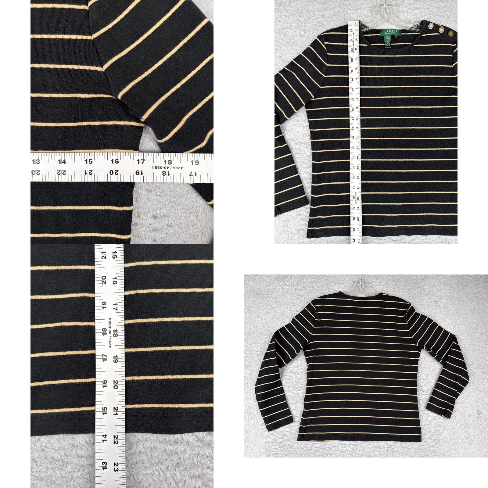 Ralph Lauren Lauren Ralph Lauren Shirt Women Medium Black Stripe Long Sleeve 100% Cotton Size M / US 6-8 / IT 42-44 - 8 Thumbnail
