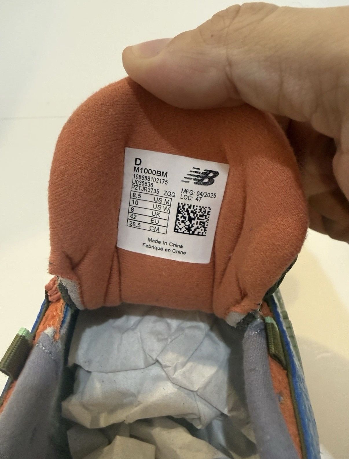 New Balance × Salehe Bembury Salehe Bembury X New Balance 1000 Fog Be The Cloud M1000BM Size US 8.5 / EU 41-42 - 11 Thumbnail