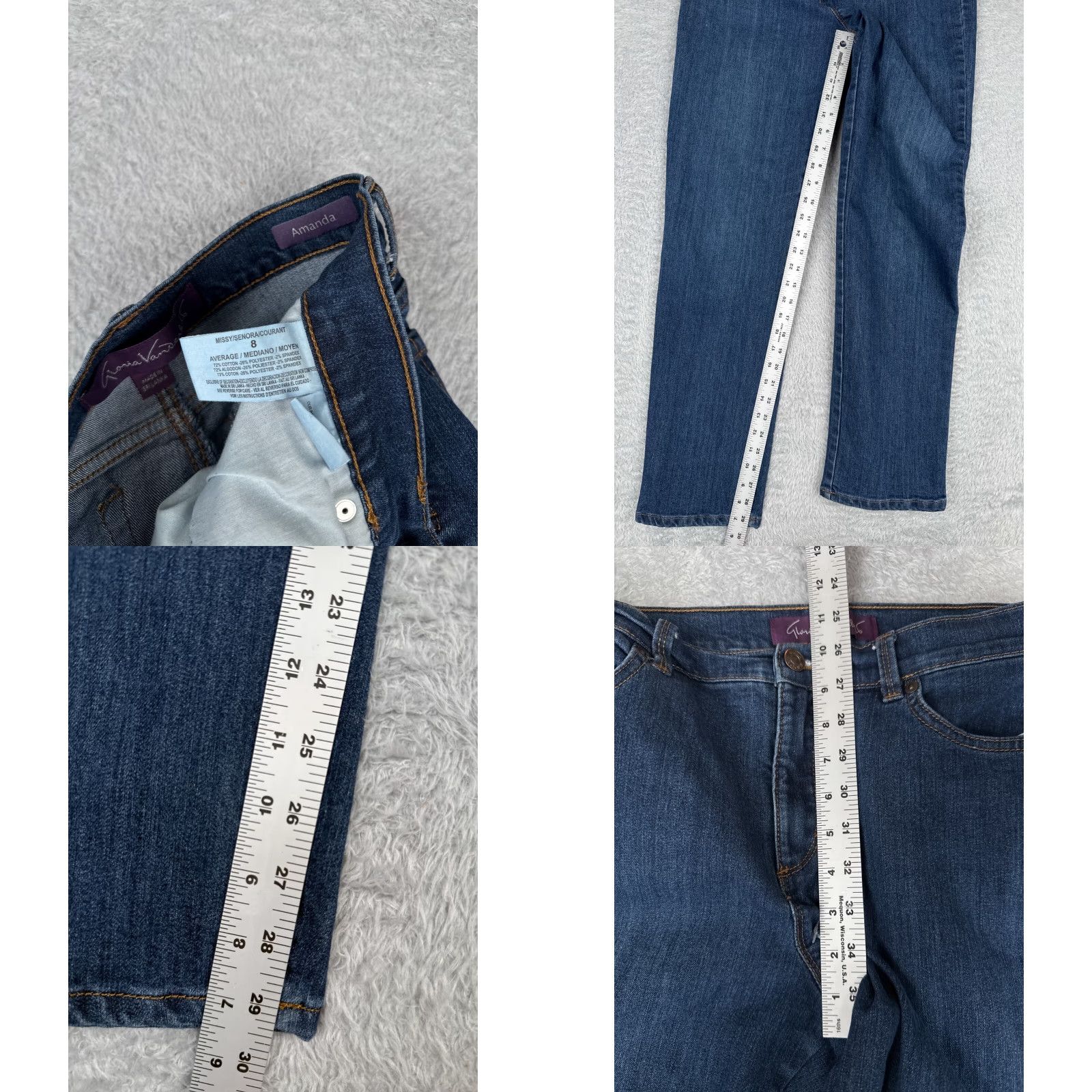 Gloria Vanderbilt Gloria Vanderbilt Jeans Women 8 Blue Denim Straight Mid Rise Cotton Amanda 30x30 Size 30" / US 8 / IT 44 - 8 Thumbnail