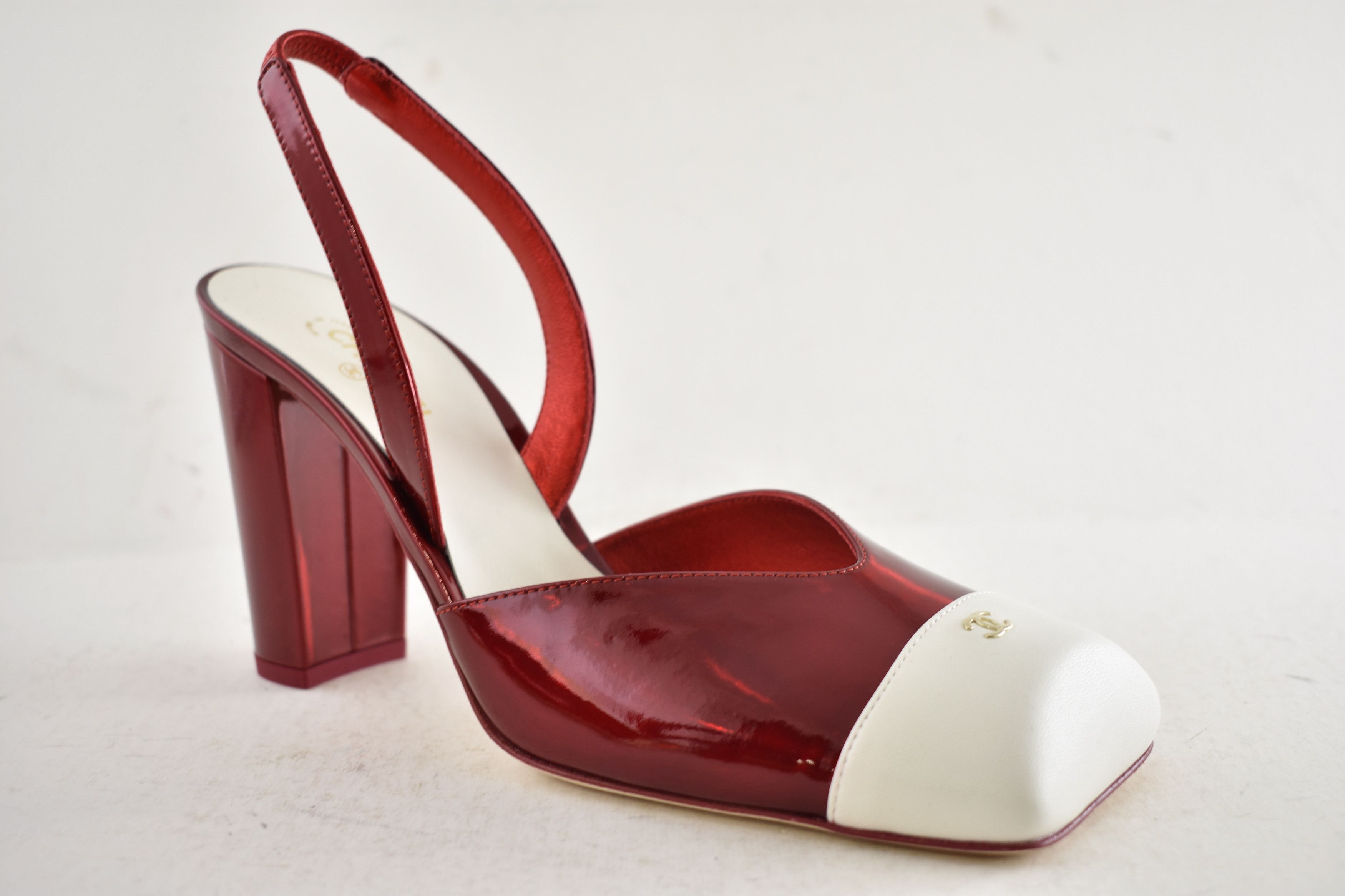 Chanel 26S Blazy White Square Toe CC Slingback Block Heel Pump 42 Size US 12 / IT 42 - 5 Thumbnail