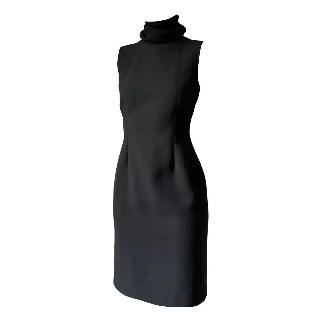 Dolce & Gabbana Dolce & Gabbana Vintage Black Wool Midi Dress Size IT 42 Size M / US 6-8 / IT 42-44 - 2 Thumbnail