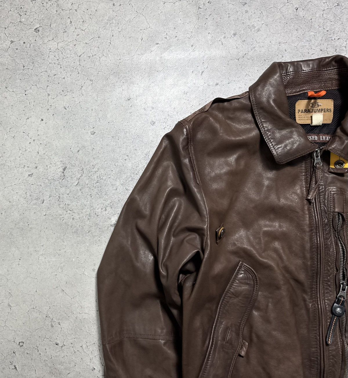 Parajumpers Parajumpers PJS Leather Bomber Jacket Brown Size M Rare Size US M / EU 48-50 / 2 - 6 Thumbnail